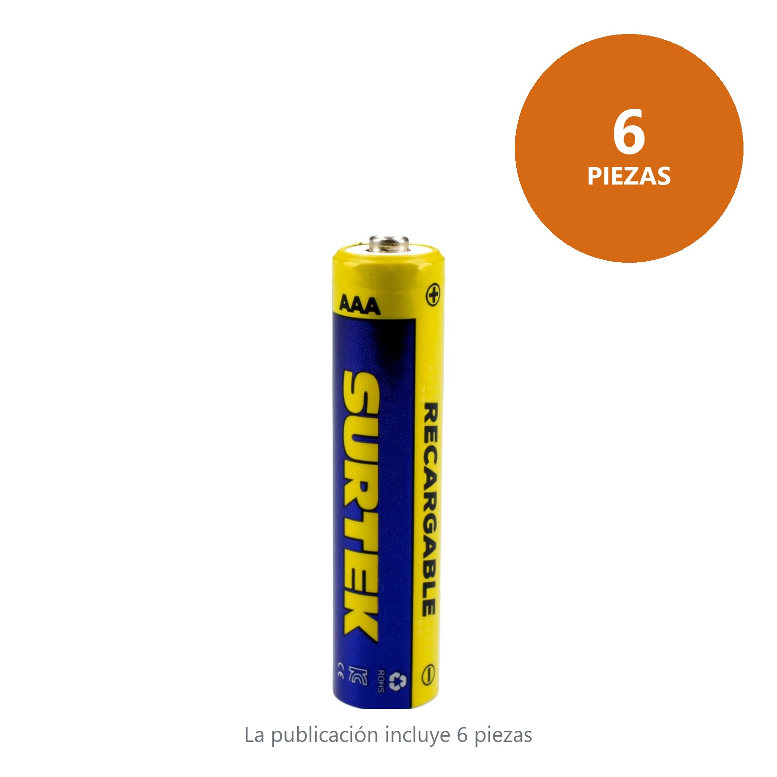Pila recargable Surtek "AAA", 2 piezas Surtek - Imagen 3