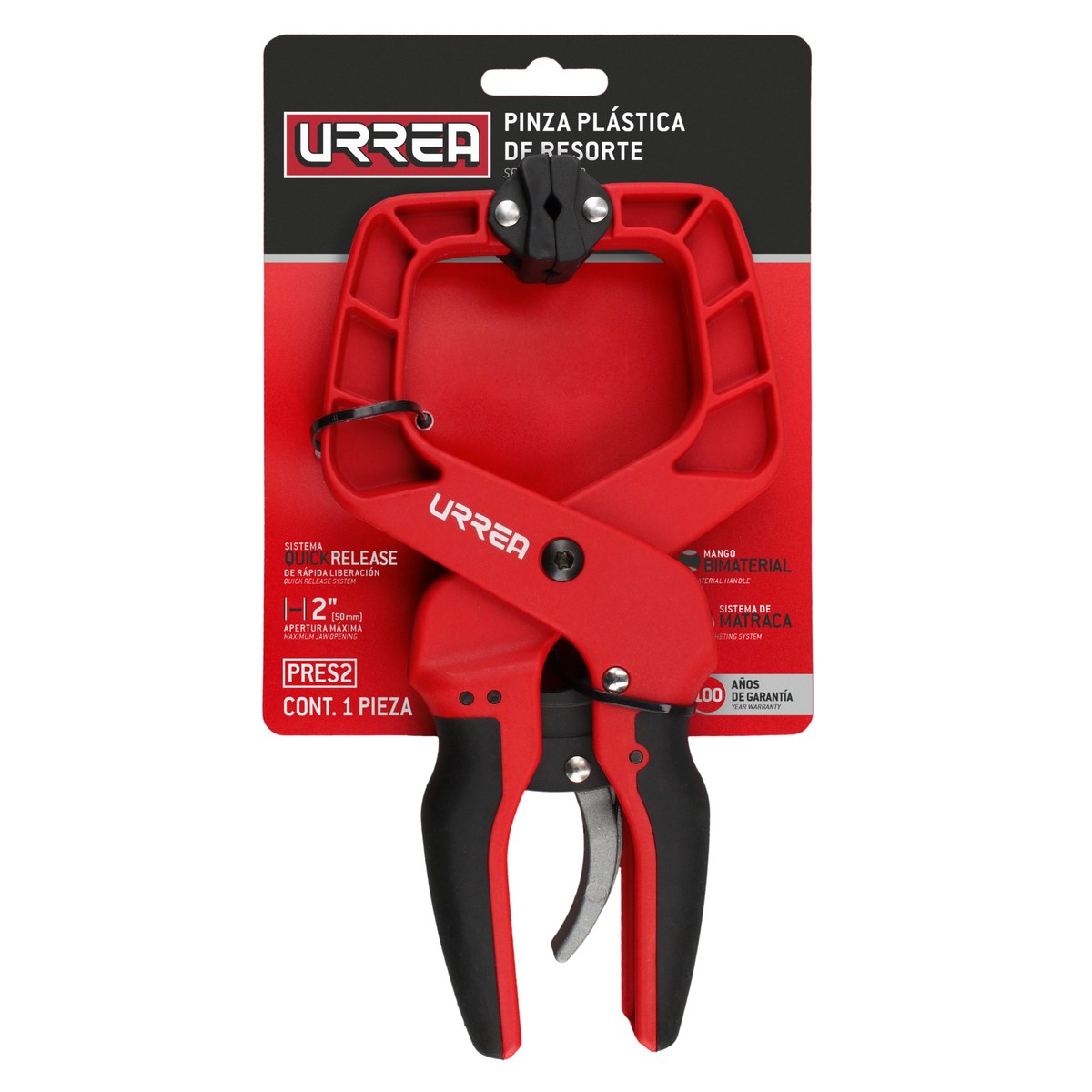 Prensa plástica de resorte 2", Quick Release Urrea - Imagen 4