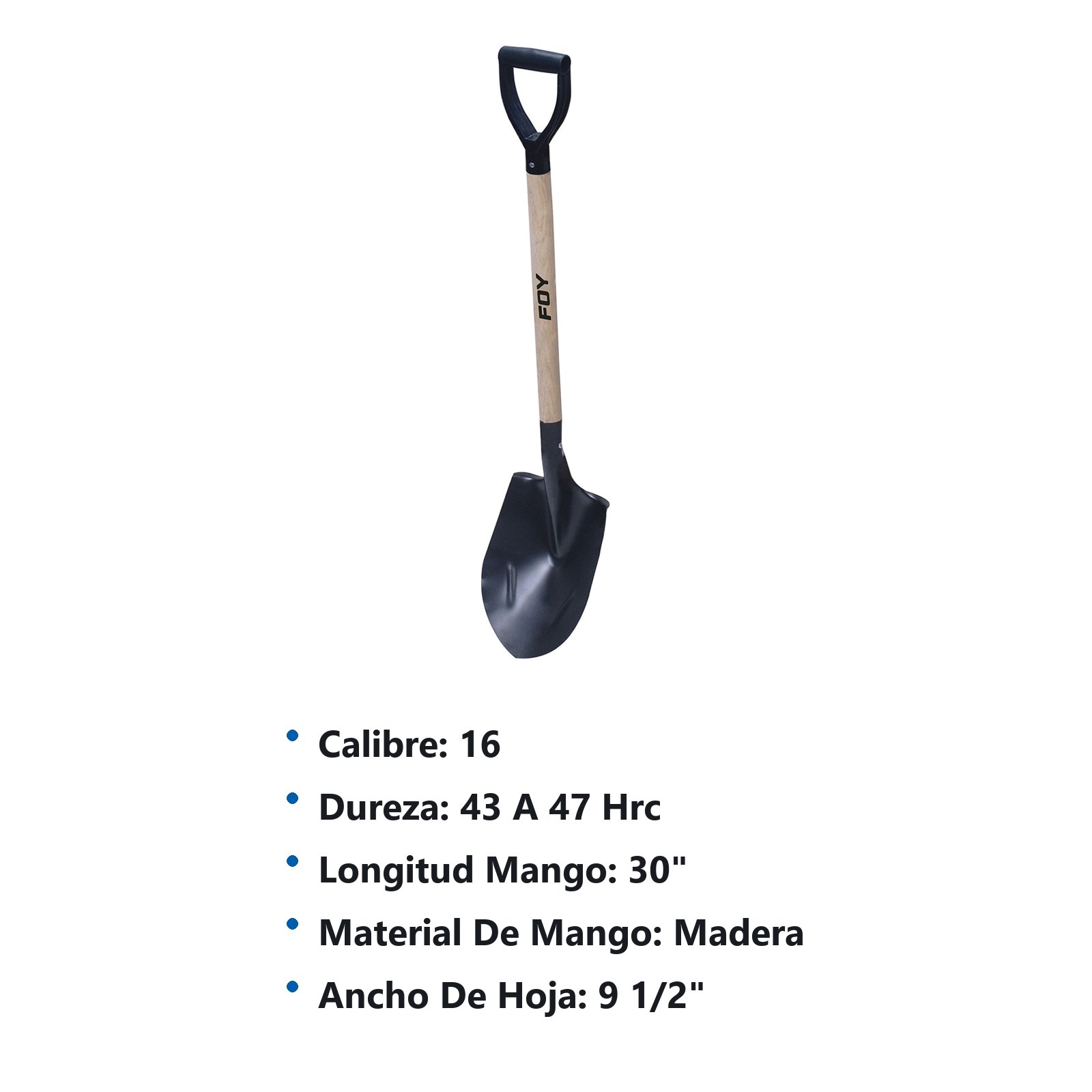 Pala con mango de madera con puño plástico "Y", redonda Foy - Imagen 3