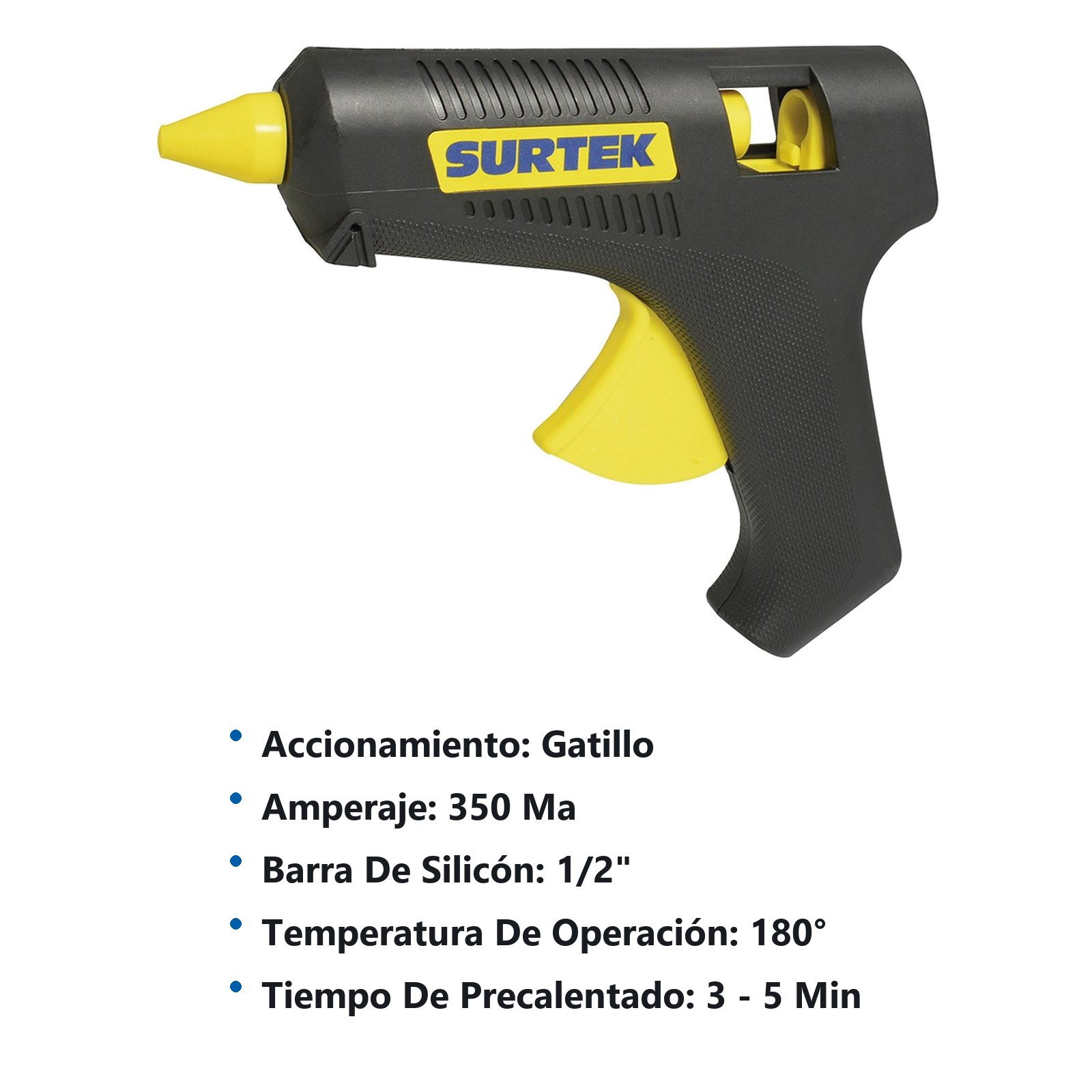 Pistola para barras de silicon 1/2" 80 W Surtek - Imagen 2