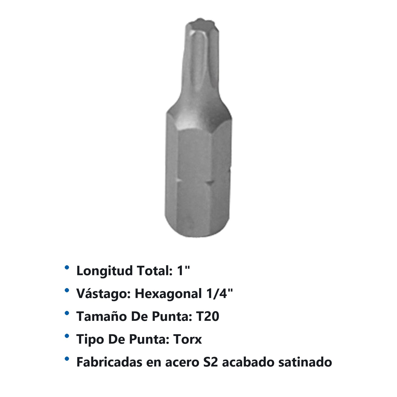 Punta Torx de poder hexágono de 1/4", T20 x 1" 10 piezas Surtek - Imagen 2