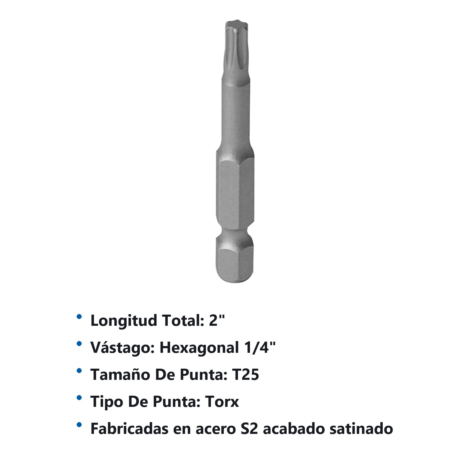 Punta Torx de poder hexágono de 1/4", T25 x 2" 10 piezas Surtek - Imagen 2