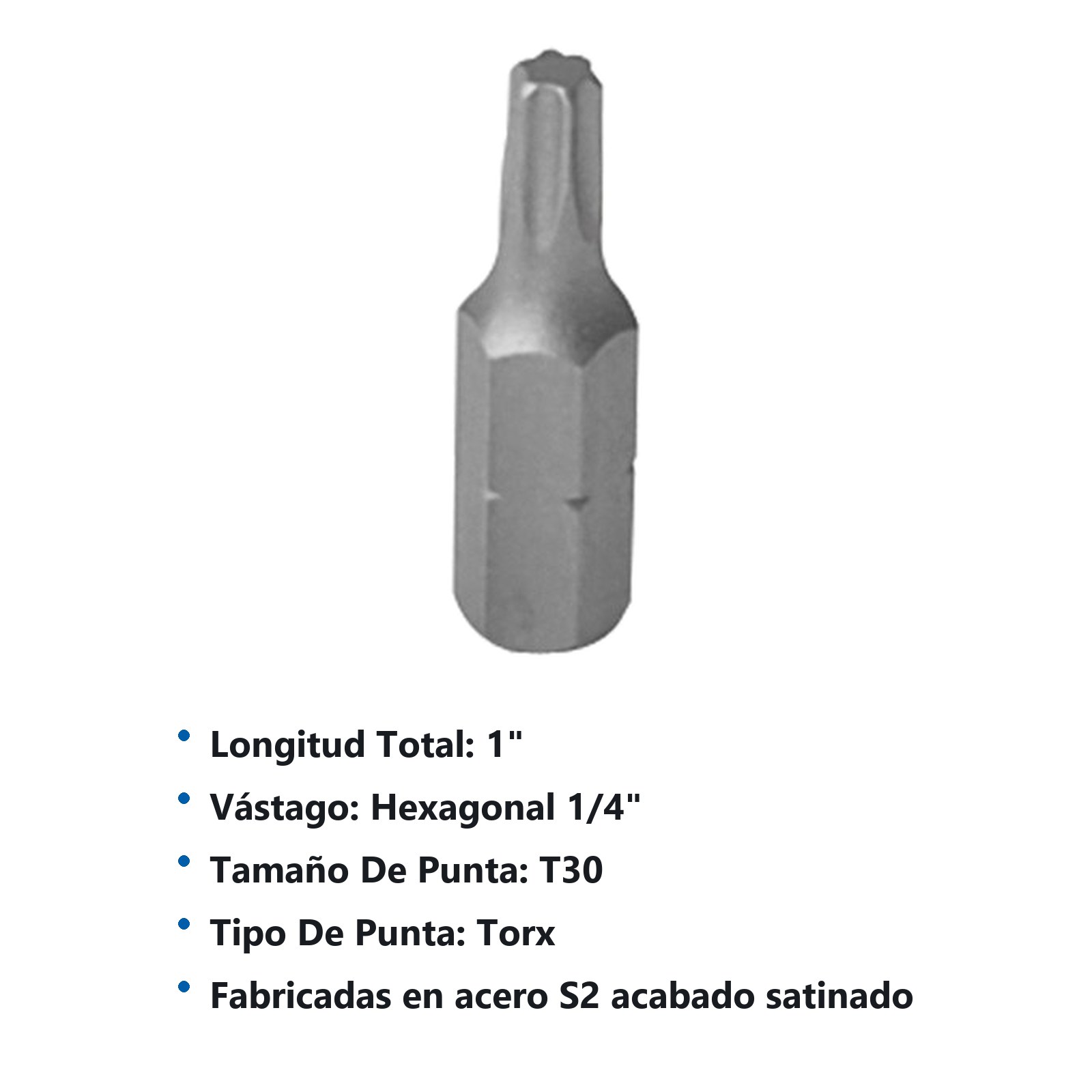 Punta Torx de poder hexágono de 1/4", T30 x 1" 10 piezas Surtek - Imagen 2