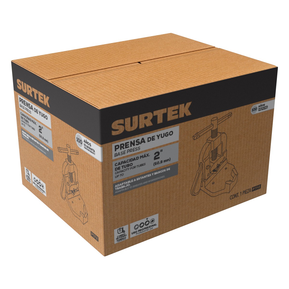 Prensa de yugo para tubos de 1/8" a 2" Surtek - Imagen 2