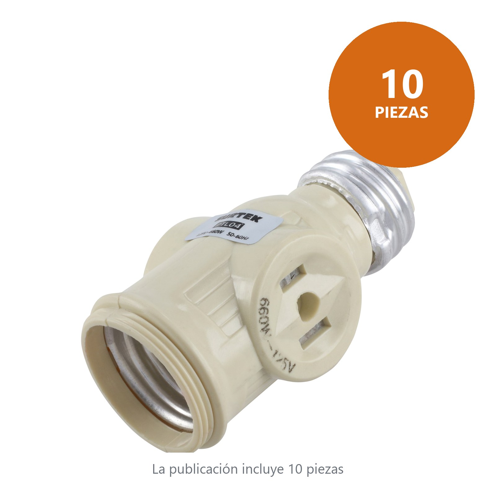 Portalámpara con ladrón, color marfil Surtek - Imagen 3