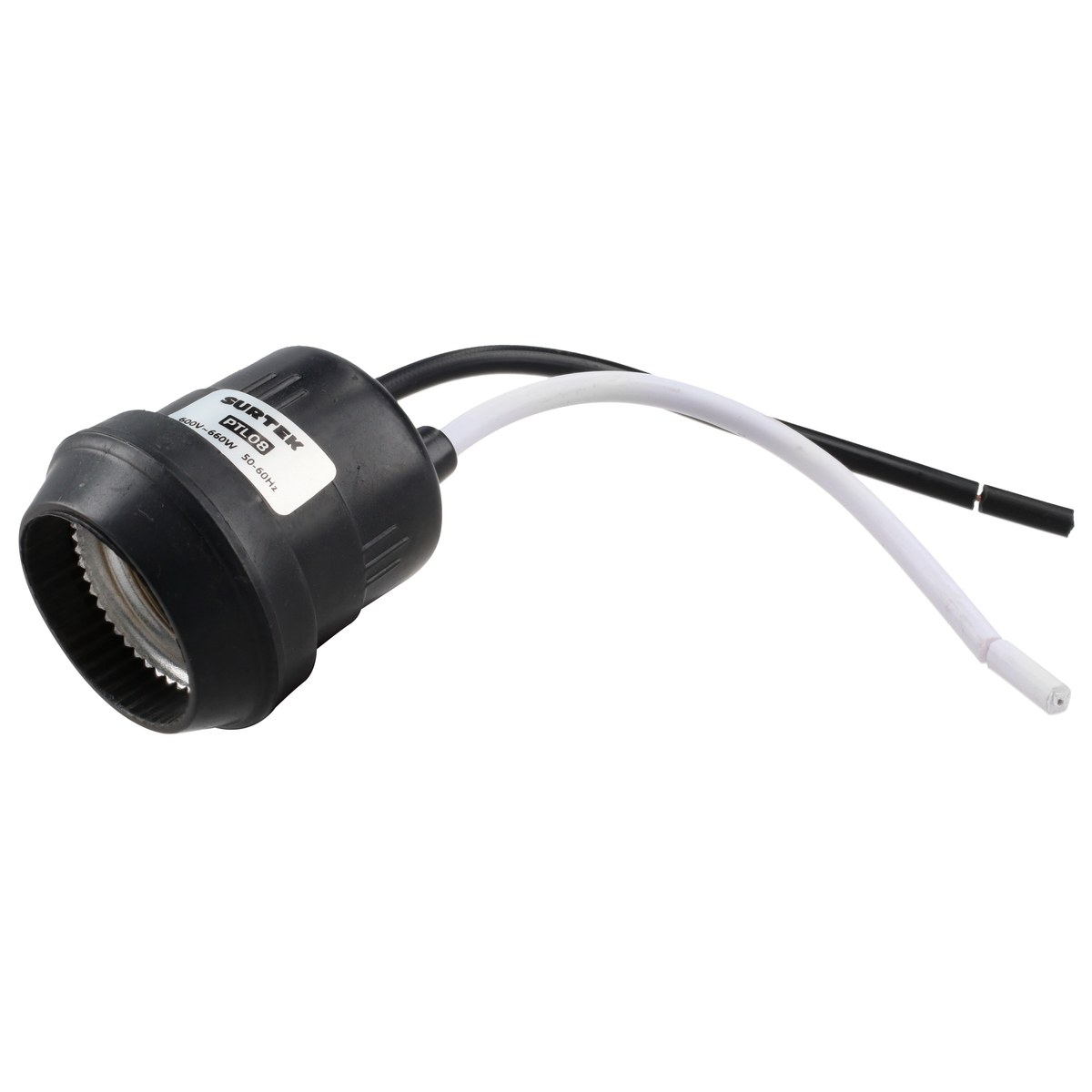 Portalámpara de hule para intemperie, color negro Surtek
