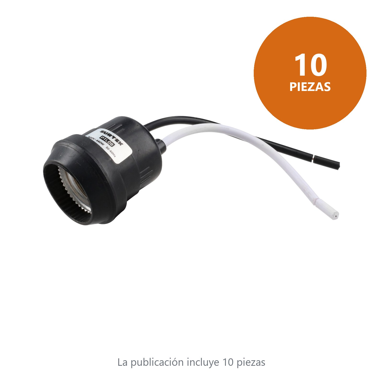 Portalámpara de hule para intemperie, color negro Surtek - Imagen 3