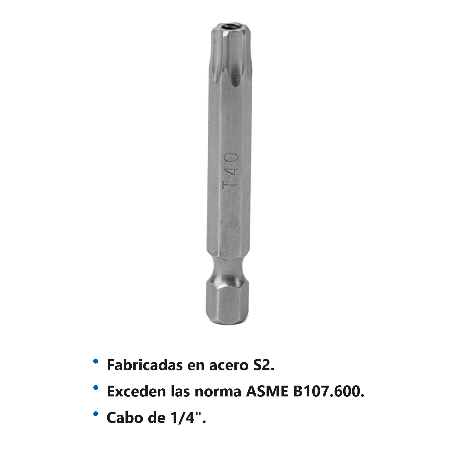 Punta Torx seguridad de poder hexágono de 1/4", T30 x 2" 5 piezas Surtek - Imagen 2