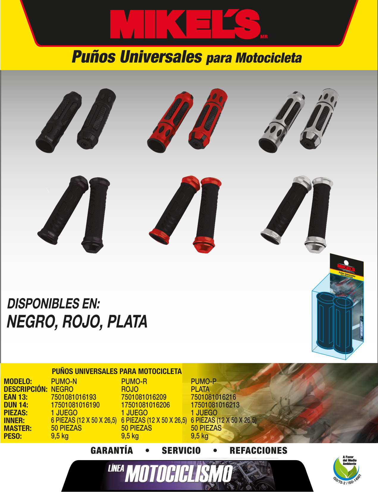 MIKELS PUMO-R Puños para motociclista (rojo) - Imagen 4