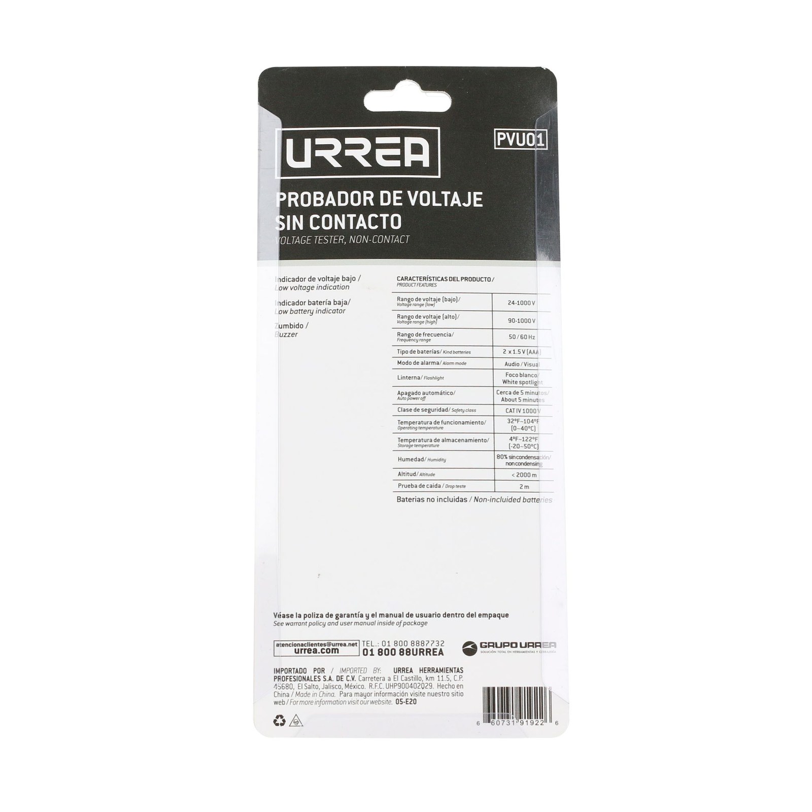 Probador de voltaje sin contacto 24 V a 1000 V Urrea - Imagen 3