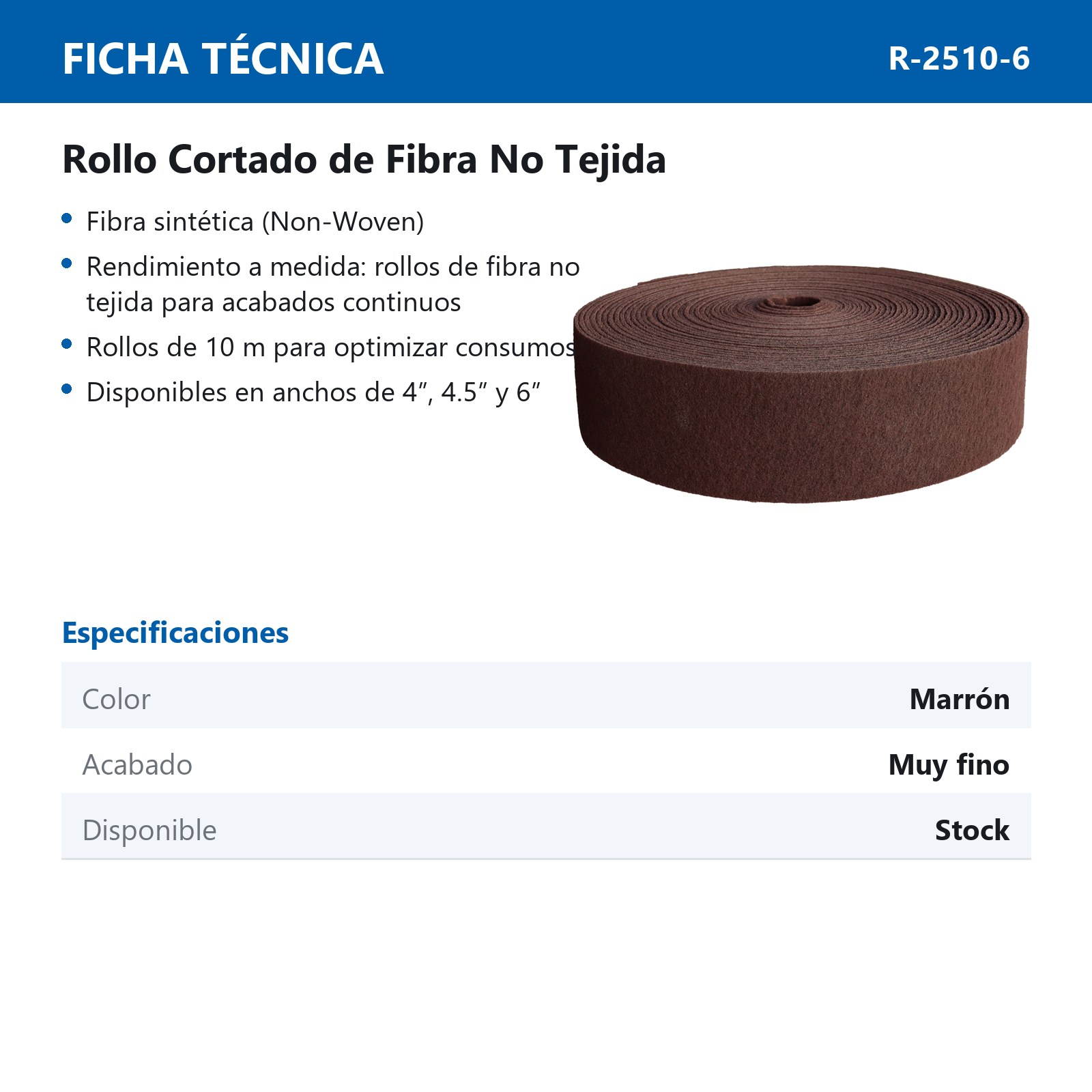 ROLLO DE FIBRA MARRON ( MUY FINO) IND 6"X394" (150MMX10MT) - Imagen 3