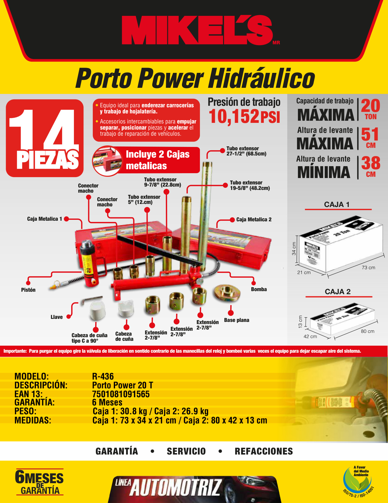MIKELS R-436 Porto power (20 ton, caja metálica) - Imagen 4