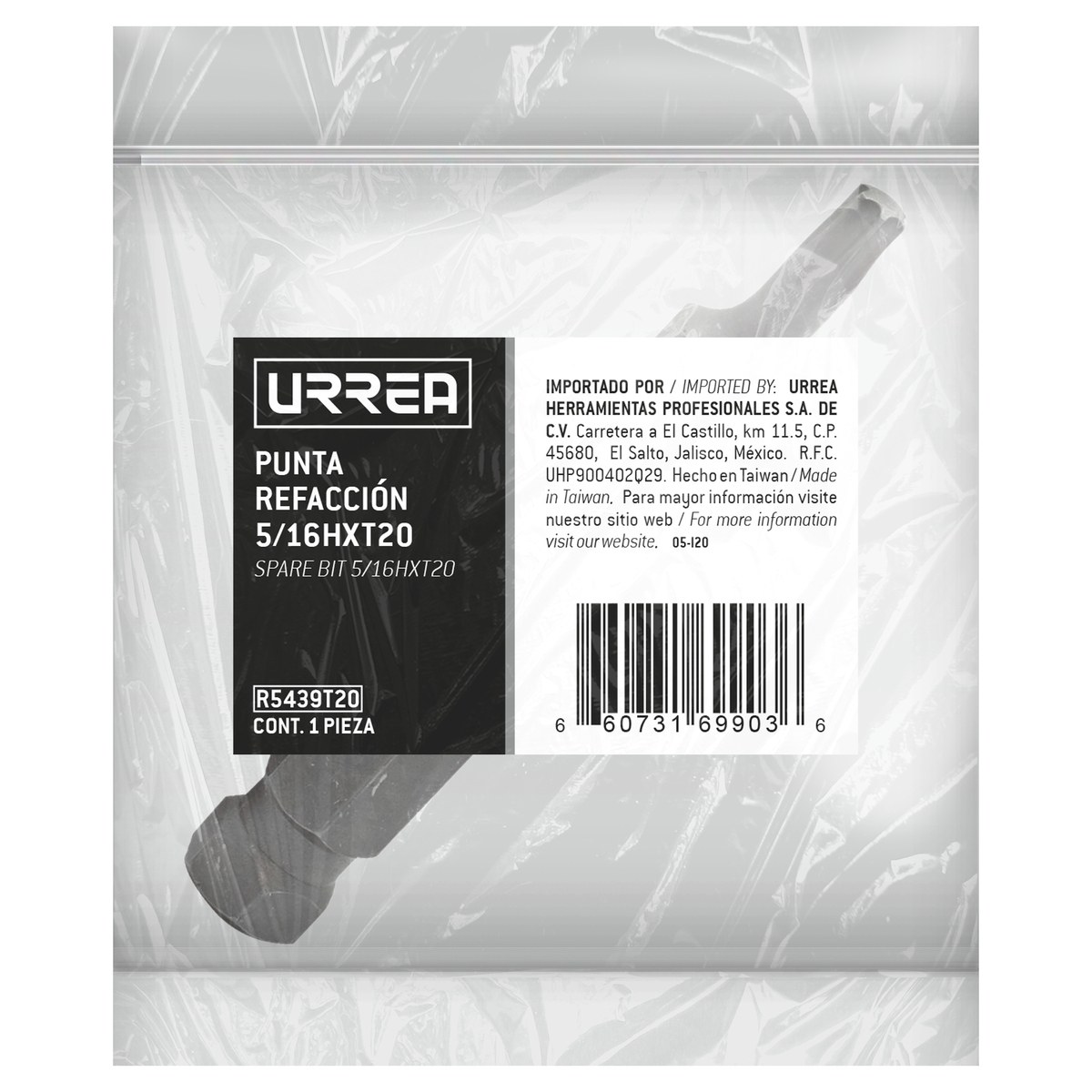 Refacción de punta torx T20 para dado 543920W Urrea - Imagen 2