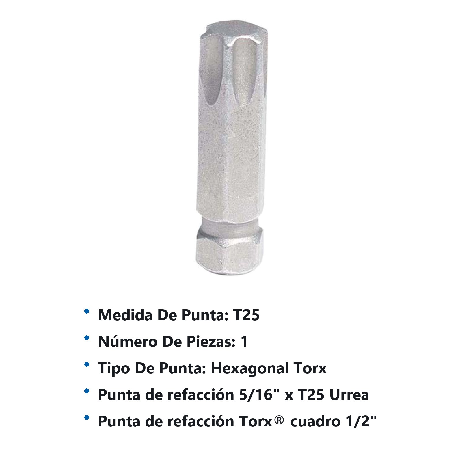 Refacción de punta torx T25 para dado 543925W Urrea - Imagen 2