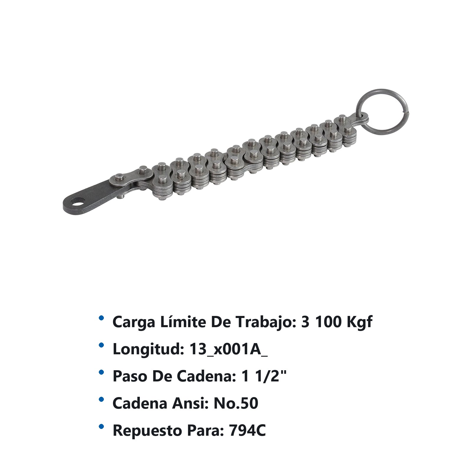 Repuesto para llave de cadena tipo caimán 794C Urrea - Imagen 3