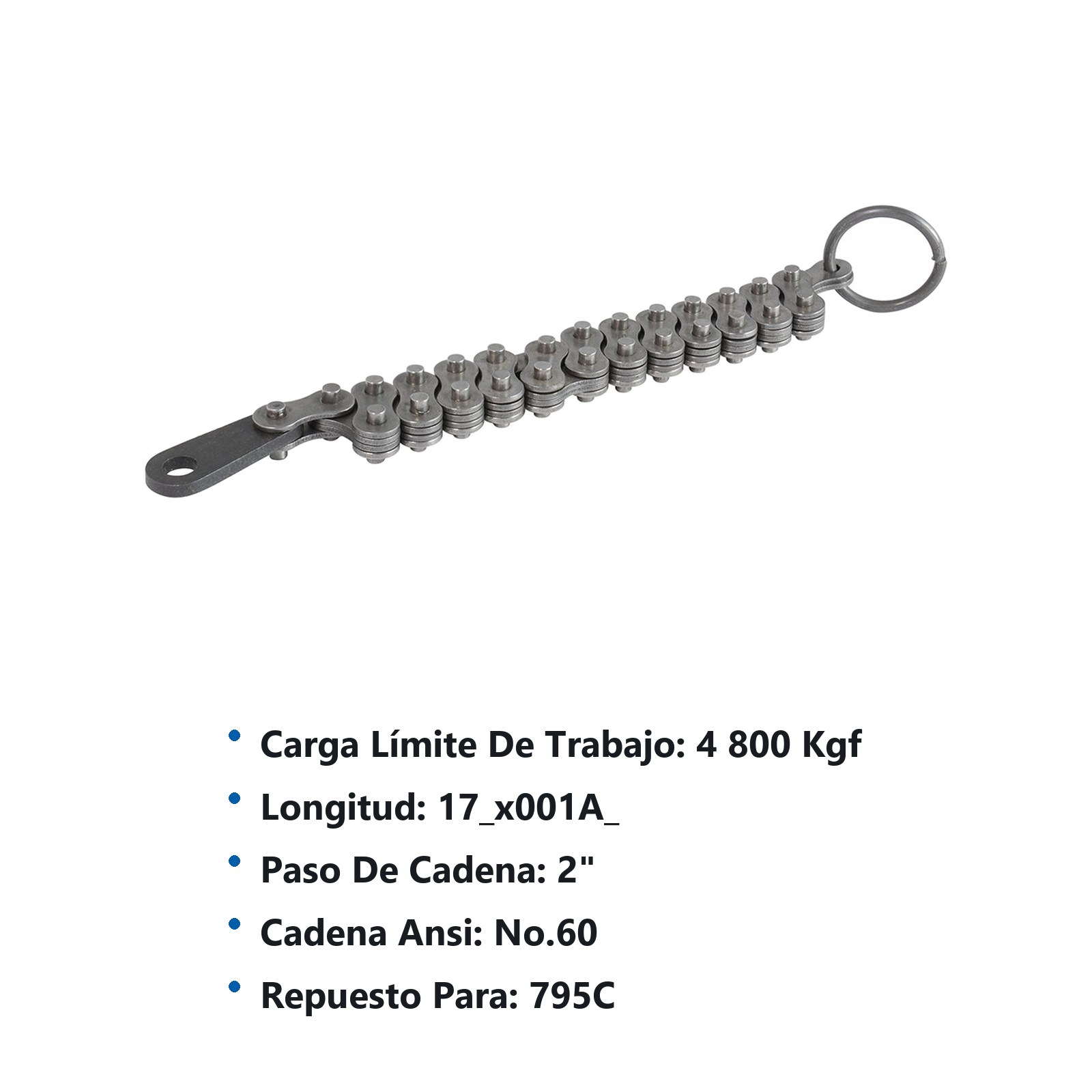 Repuesto para llave de cadena tipo caimán 795C Urrea - Imagen 2