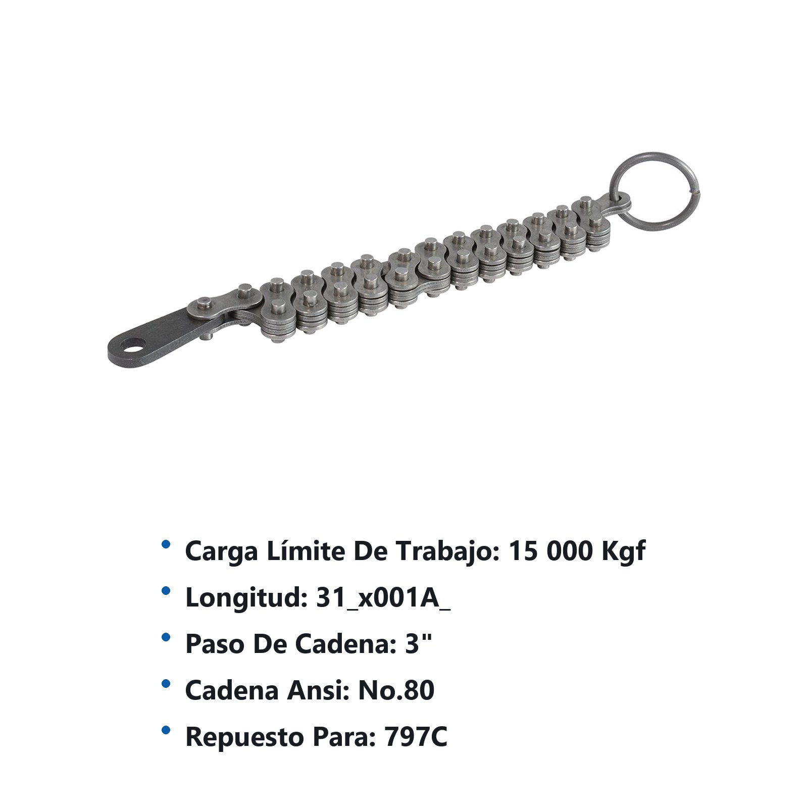 Repuesto para llave de cadena tipo caimán 797C Urrea - Imagen 2