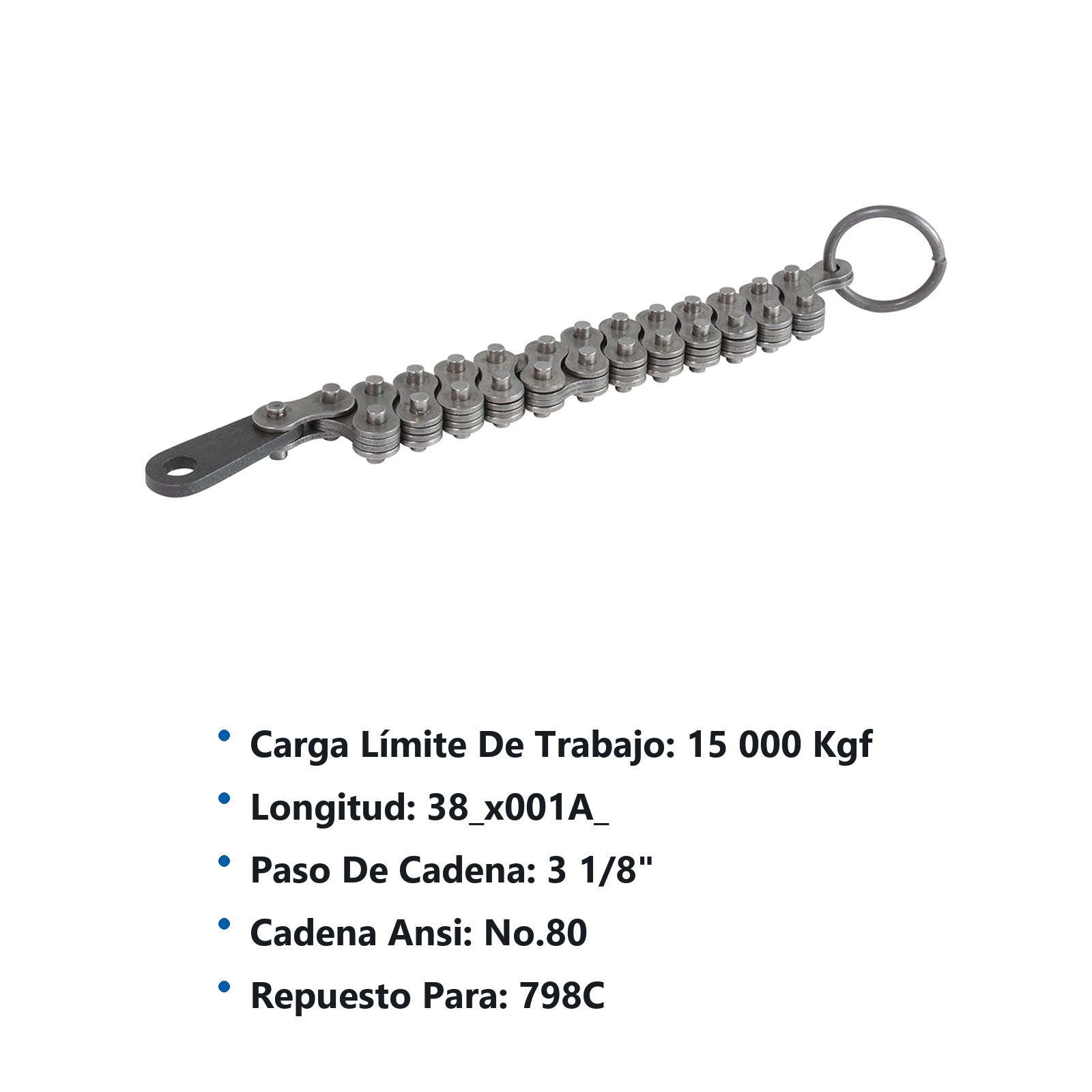 Repuesto para llave de cadena tipo caimán 798C Urrea - Imagen 2