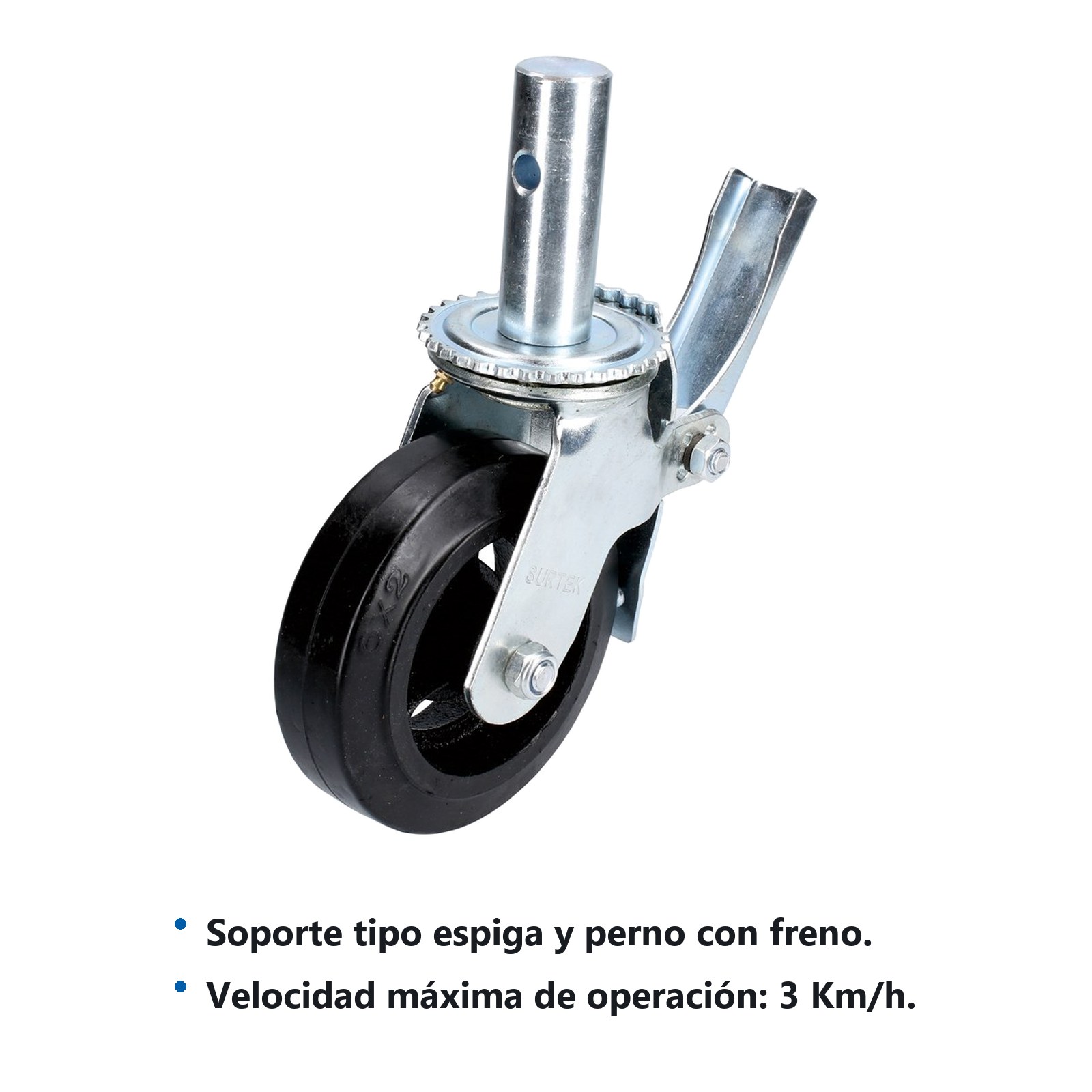 Rodaja de hule para andamio con freno 6" Surtek - Imagen 2