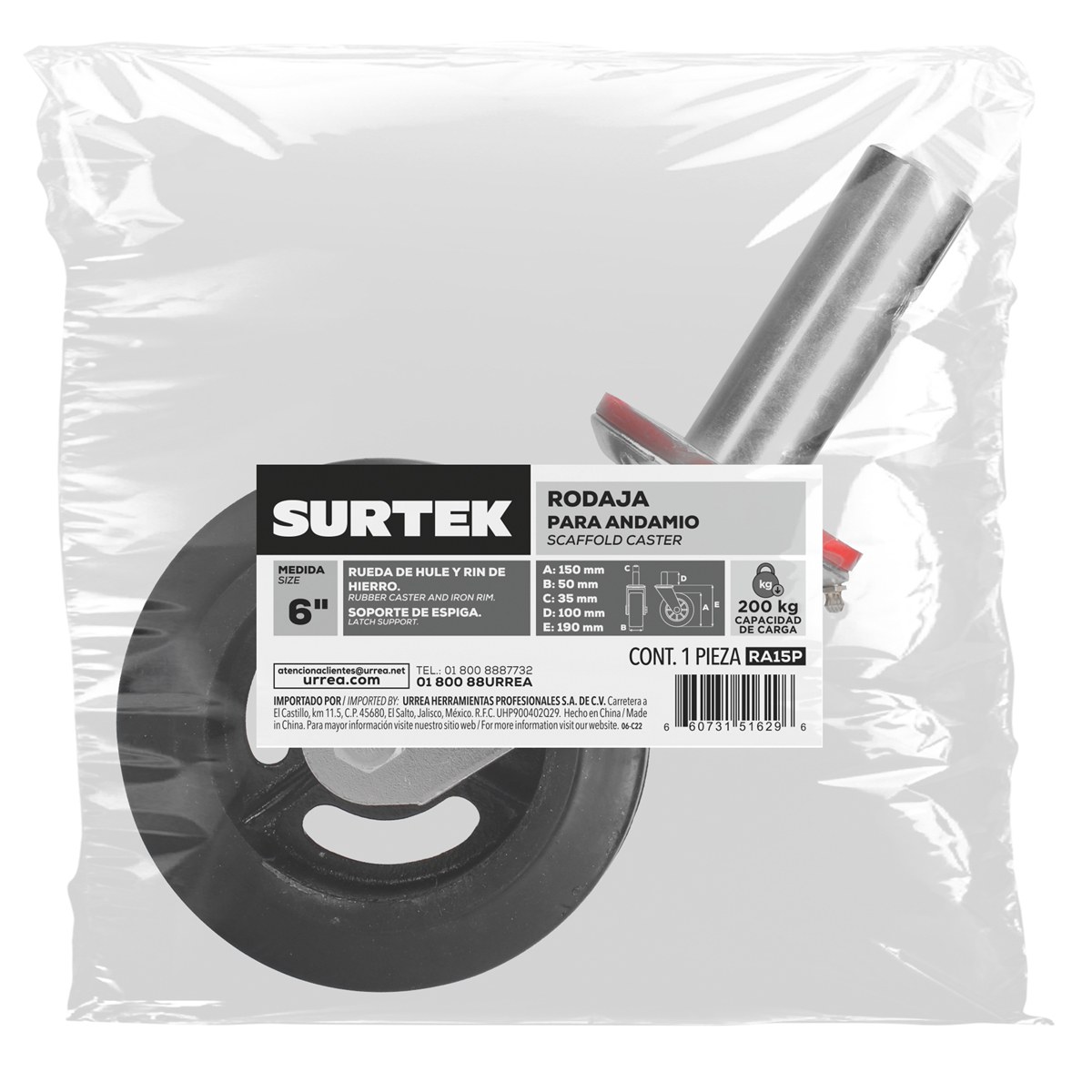 Rodaja de hule para andamio 6" Surtek - Imagen 2