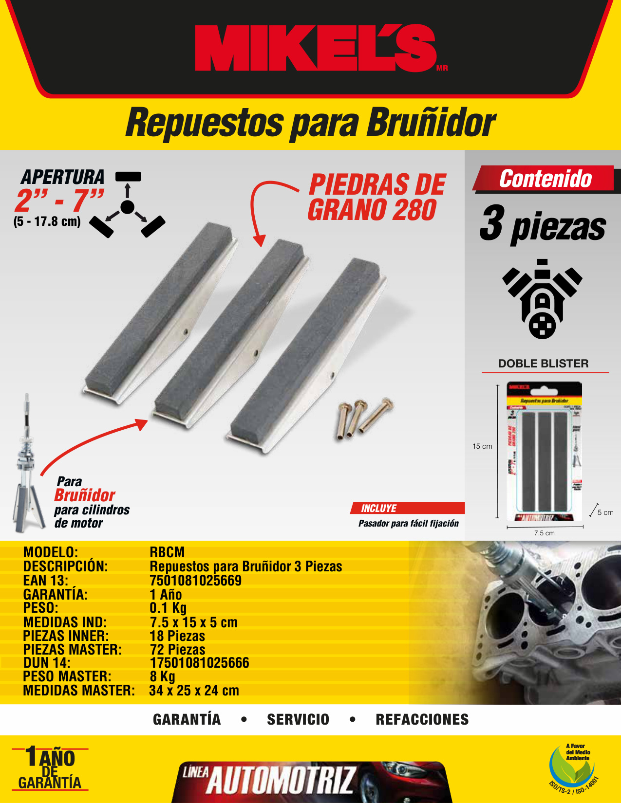 MIKELS RBCM Repuestos para bruñidor (3 pzas) - Imagen 4