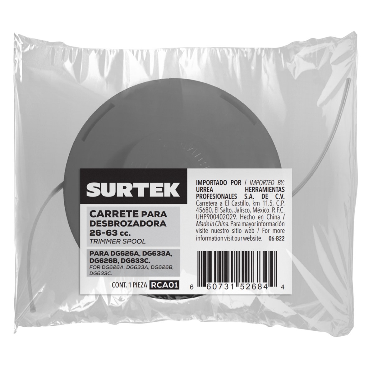 Carrete para desbrozadora DG626A, DG633A, DG626B y DG633C Surtek - Imagen 2