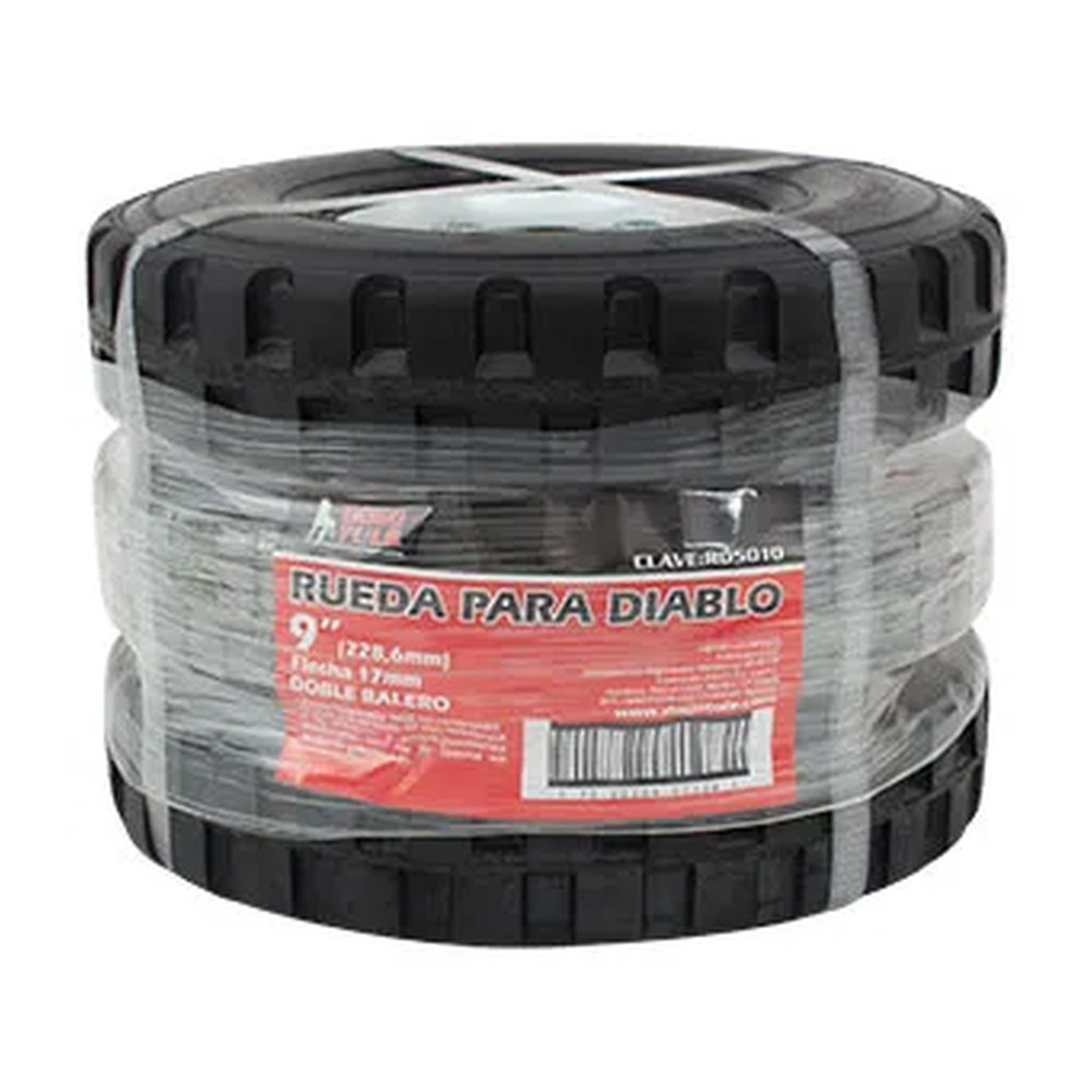 RUEDA DIABLO 9" DOBLE BALERO FLECHA 17mm - Imagen 4
