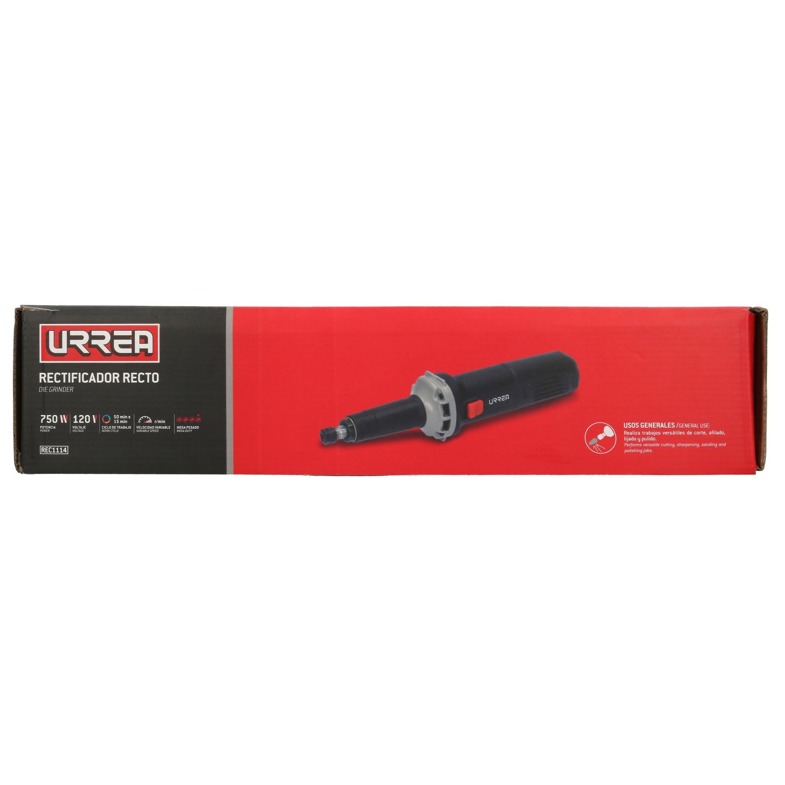 Rectificador recto 1/8" y  1/4" 750 W 120 V, 7000 - 28,000 RPM Urrea - Imagen 4