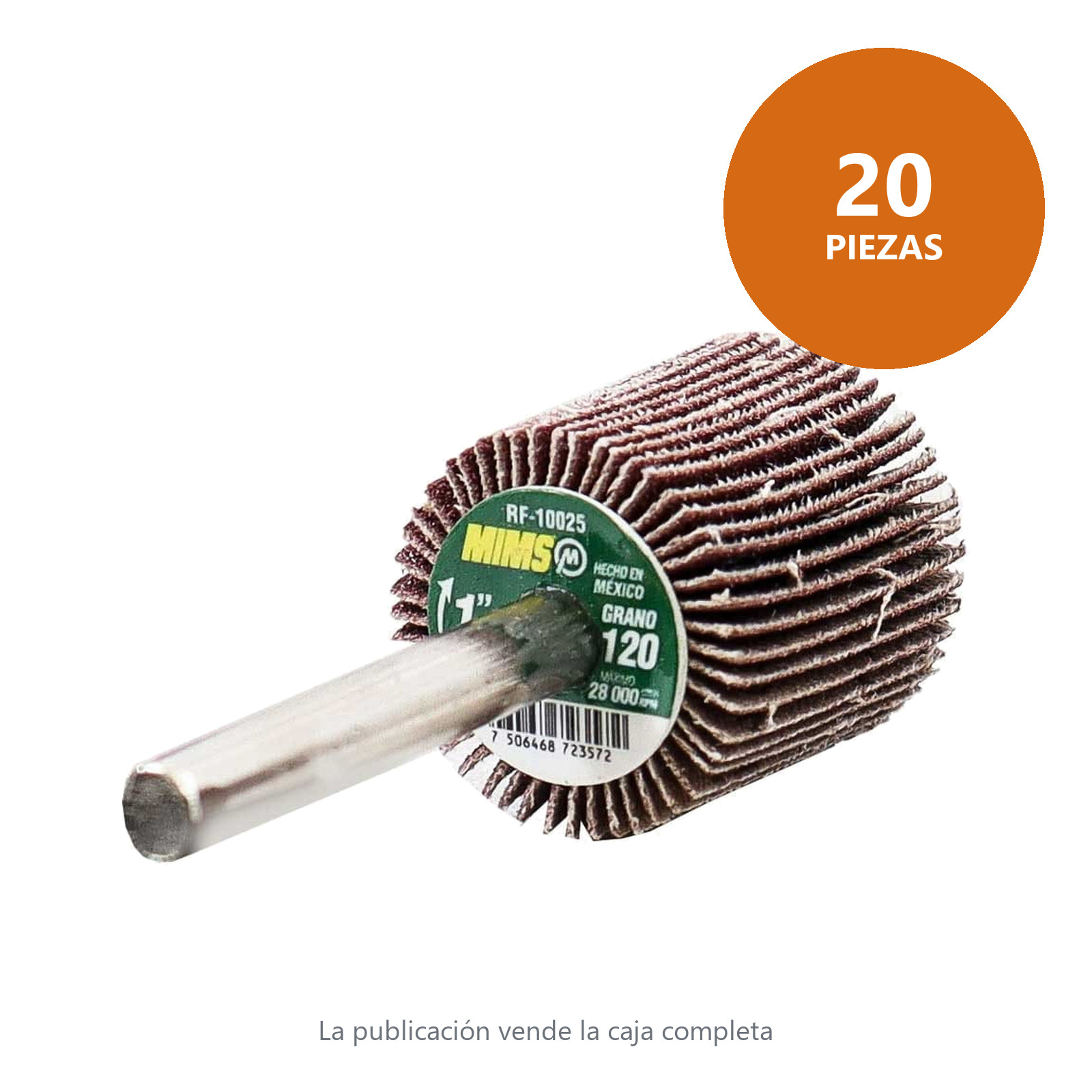 RUEDA FLAP MIMS C/VASTAGO (6MM) G120 1 X 1 (Precio x pieza - Empaque c/20 pzas) - Imagen 4