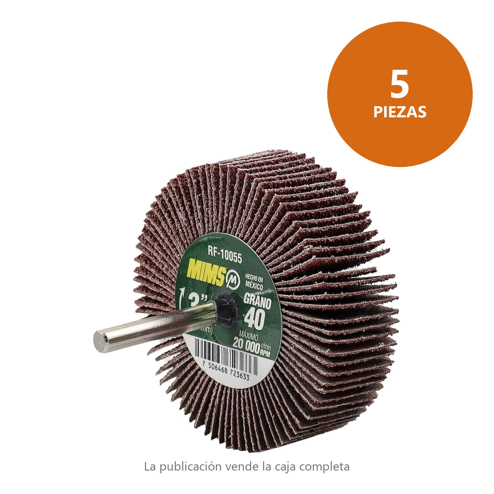 RUEDA FLAP MIMS C/VASTAGO (6MM) G40 3 X 1 (Precio x pieza - Empaque c/5 pzas) - Imagen 4