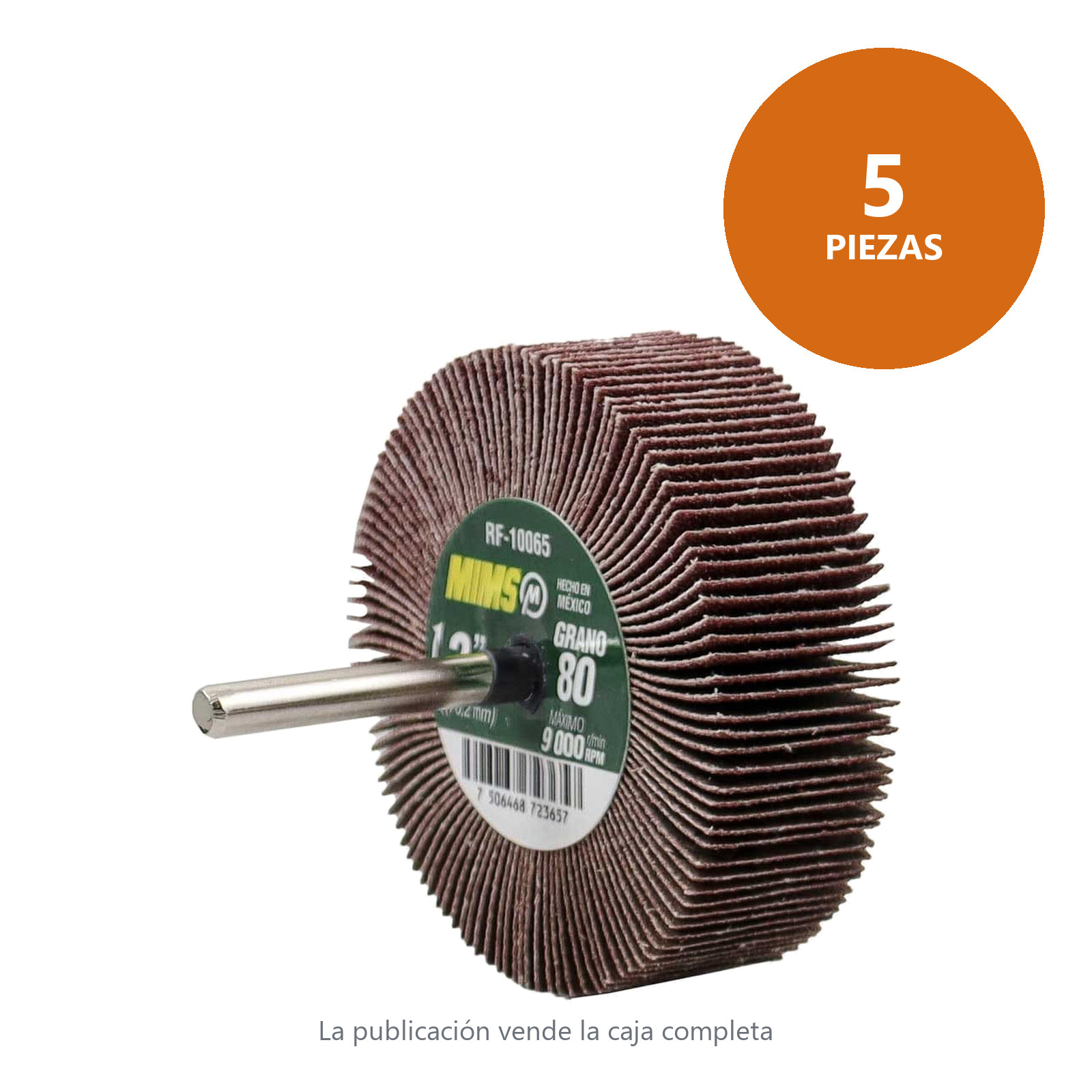 RUEDA FLAP MIMS C/VASTAGO (6MM) G80 3 X 1 (Precio x pieza - Empaque c/5 pzas) - Imagen 4