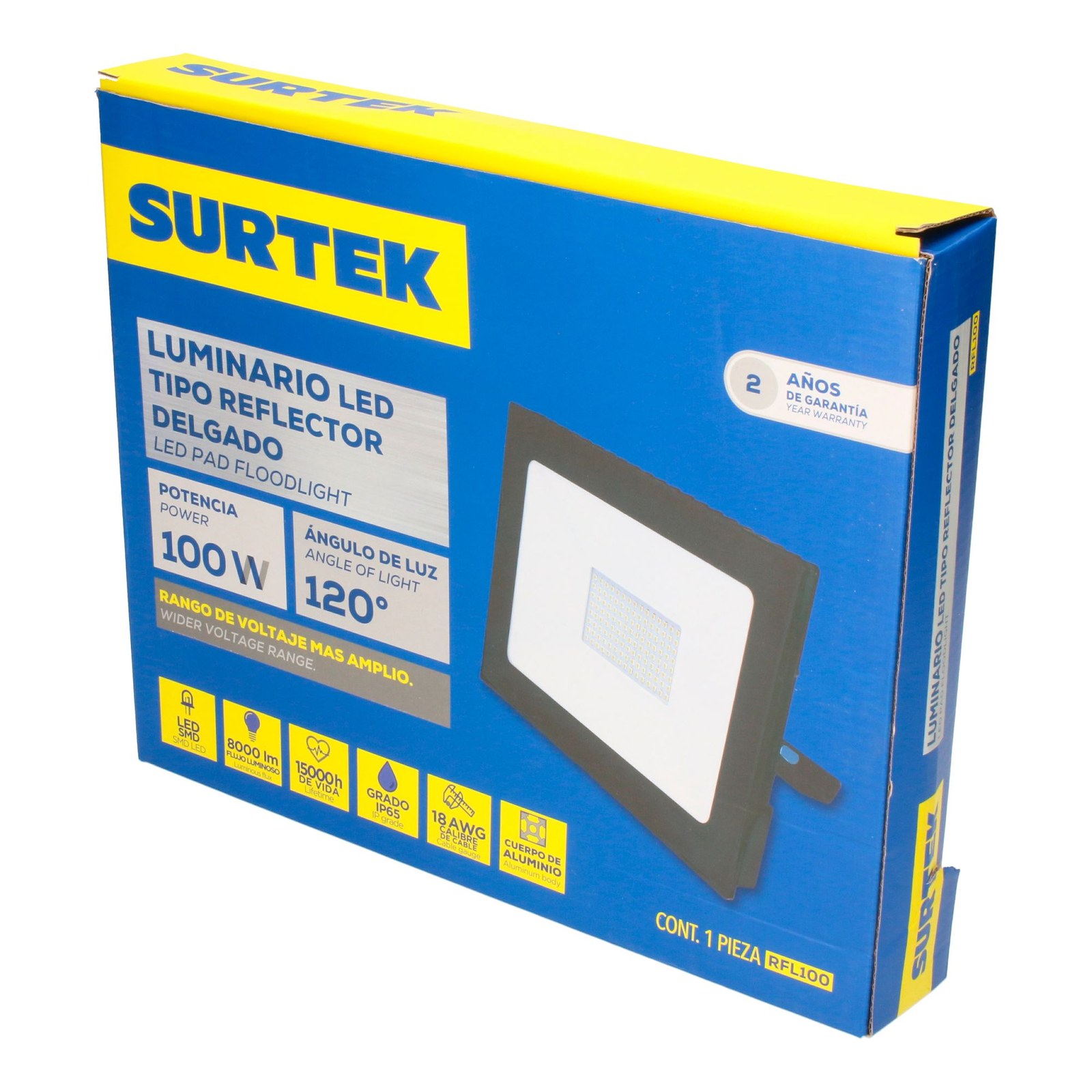 Reflector de LED SMD delgado 100 W de 8,000 lm Surtek - Imagen 2