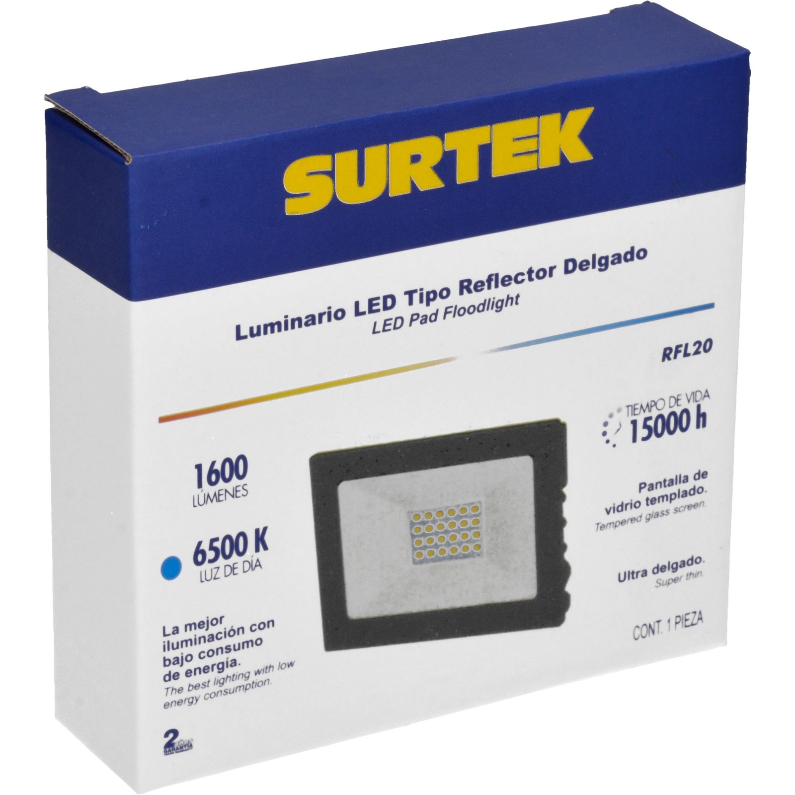 Reflector de LED SMD delgado 20 W de 1,600 lm Surtek - Imagen 2
