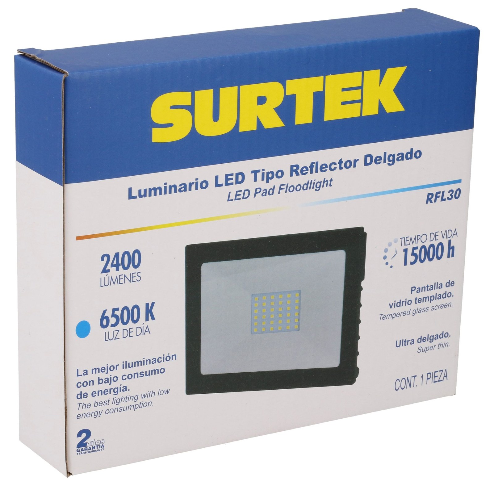 Reflector de LED SMD delgado 30 W de 2,400 lm Surtek - Imagen 3