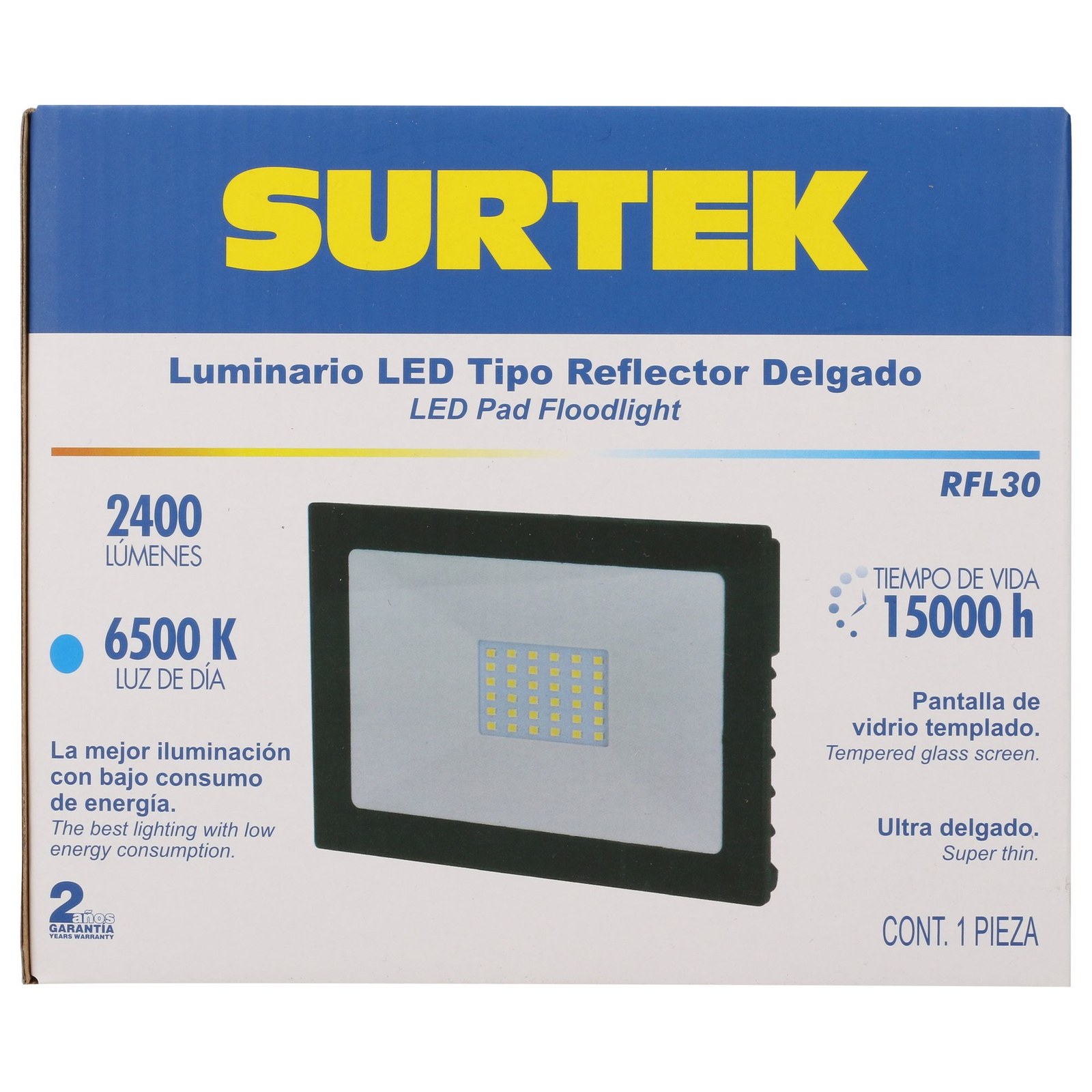 Reflector de LED SMD delgado 30 W de 2,400 lm Surtek - Imagen 4