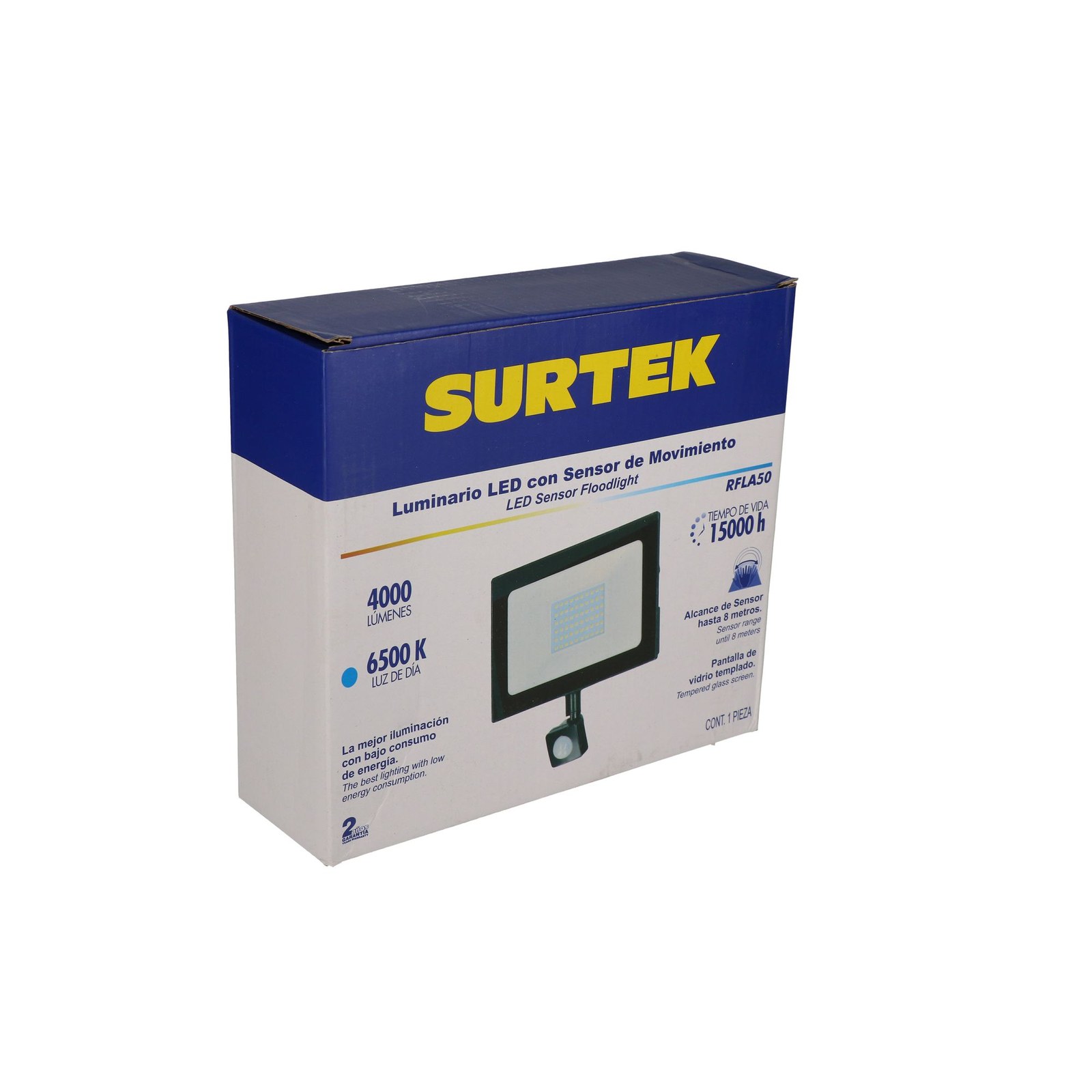 Reflector de LED SMD delgado con sensor 50 W de 4,000 lm Surtek - Imagen 2