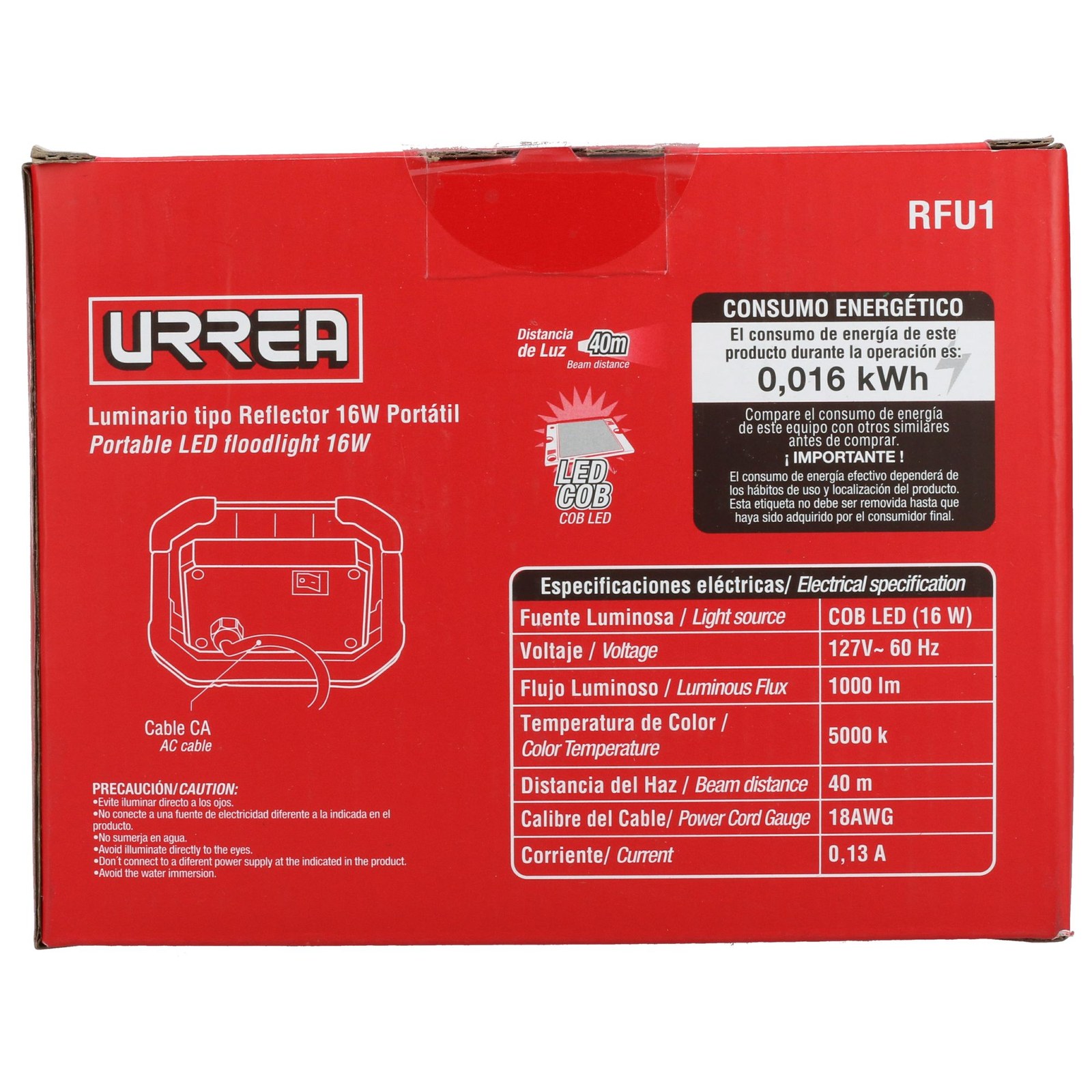 Reflector de LED COB 16 W de 1,000 lm Urrea - Imagen 4