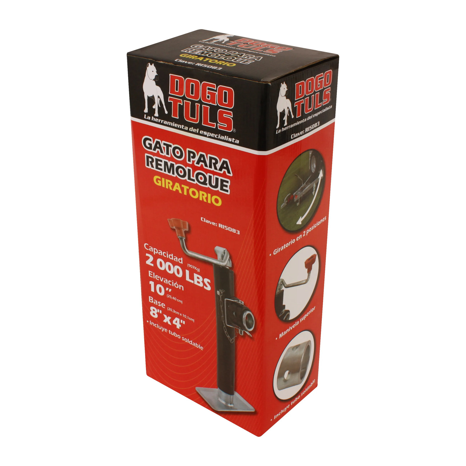 Gato Giratorio para Remolque con Montaje de Tubo para Soldar - Imagen 2
