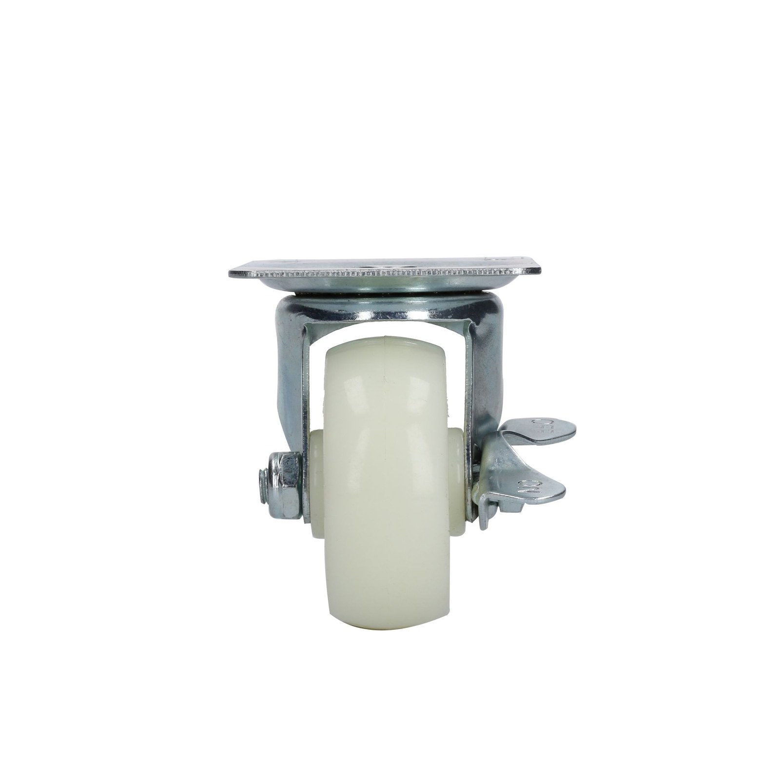 Rodaja de polipropileno blanca giratoria con freno 3" Surtek - Imagen 2