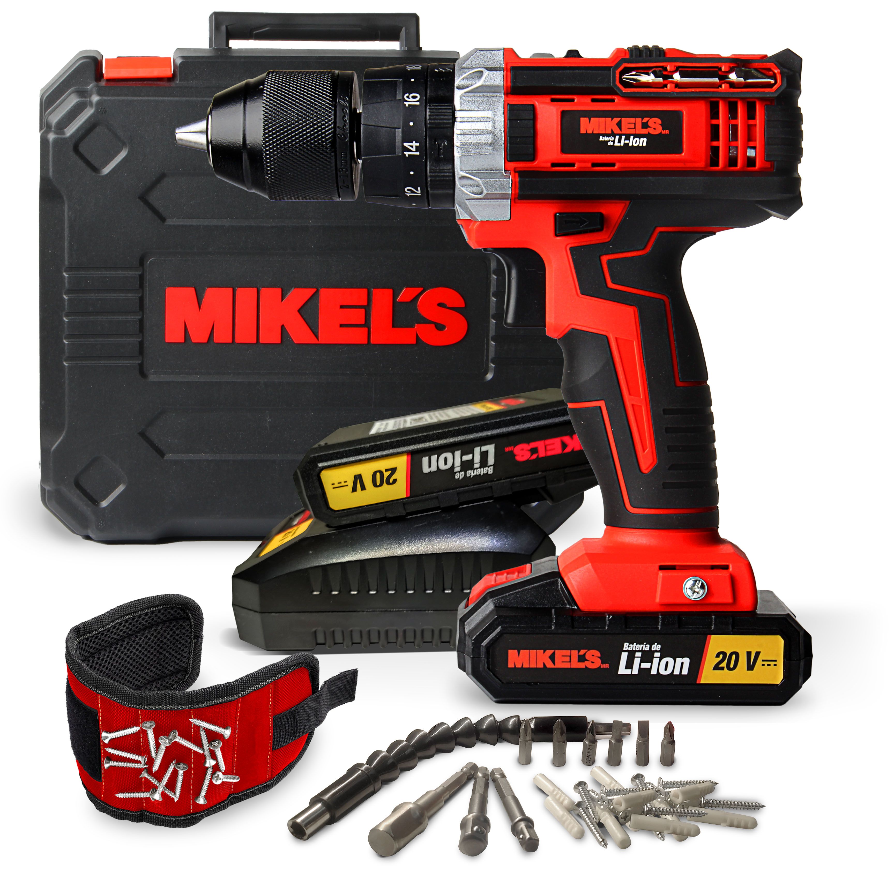 MIKELS ROIC-220 Rotomartillo inalámbrico (2x20 V) con 64 accesorios