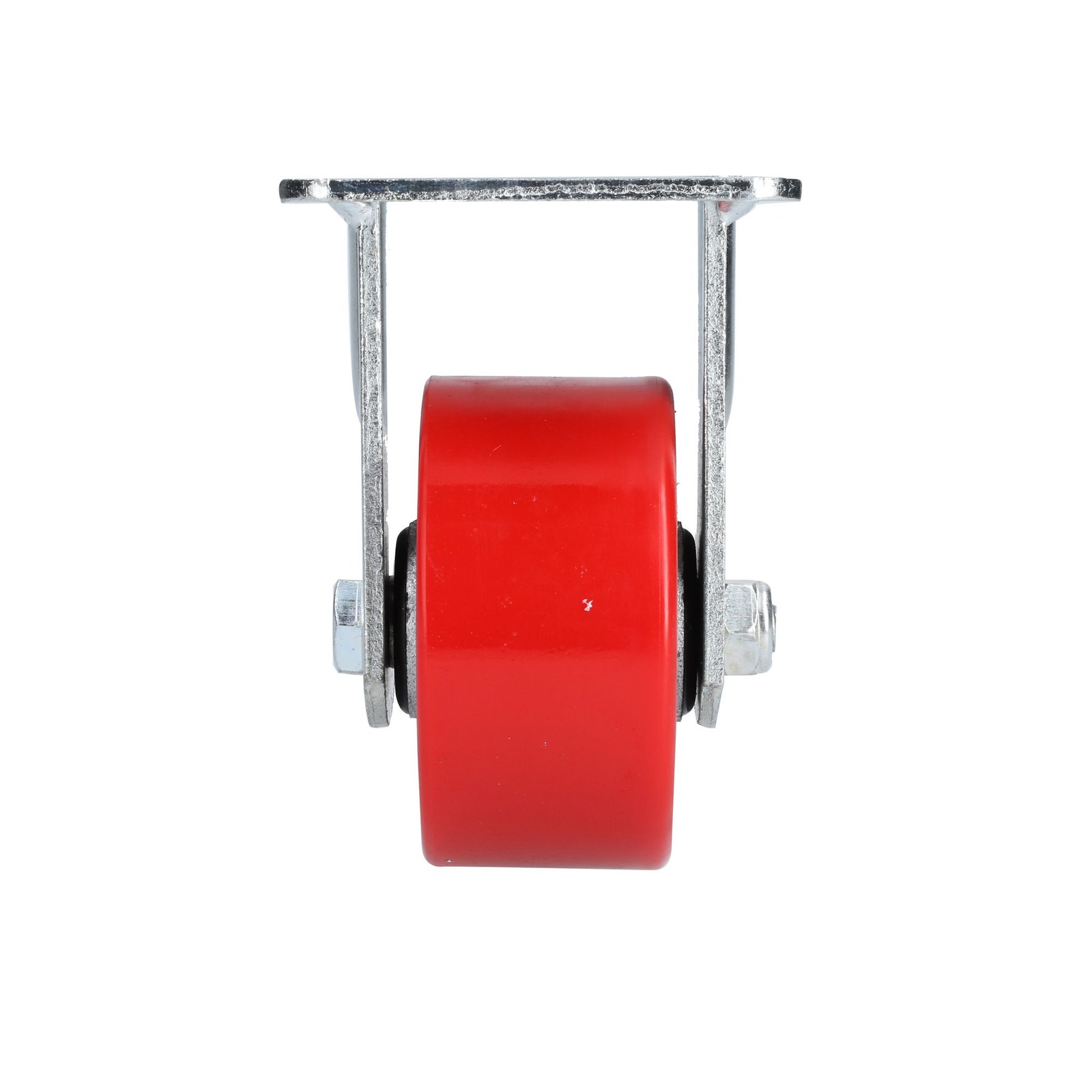 Rodaja de fierro con poliuretano rojo fija 4" Surtek - Imagen 2