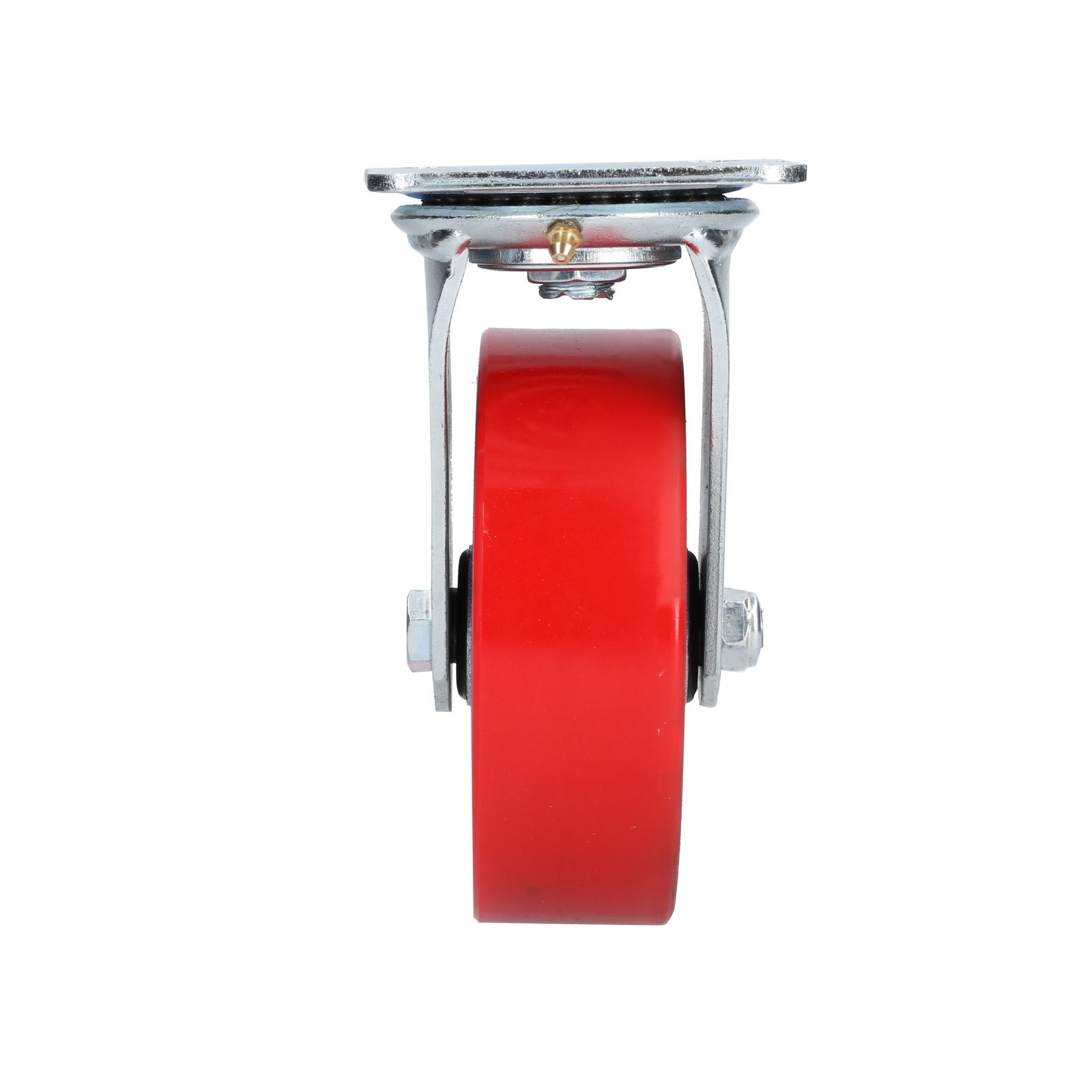 Rodaja de fierro con poliuretano rojo giratoria 6" Surtek - Imagen 2