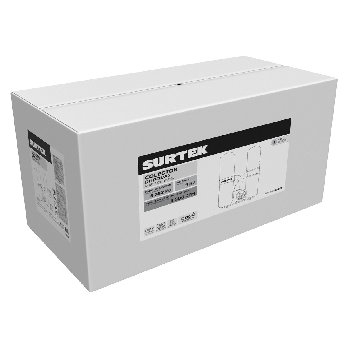 Colector de polvo 3 x 4" 3 HP 120 V, 3400 RPM Surtek - Imagen 2