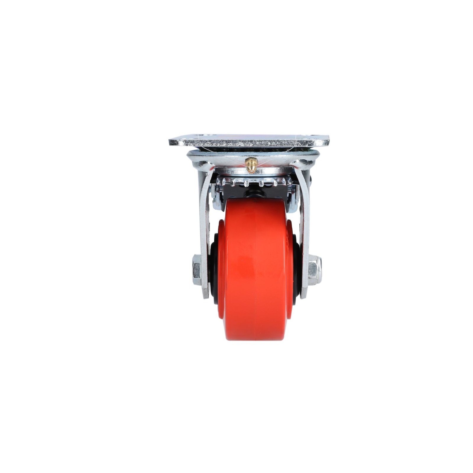 Rodaja de poliuretano rojo giratoria con freno 4" Surtek - Imagen 2