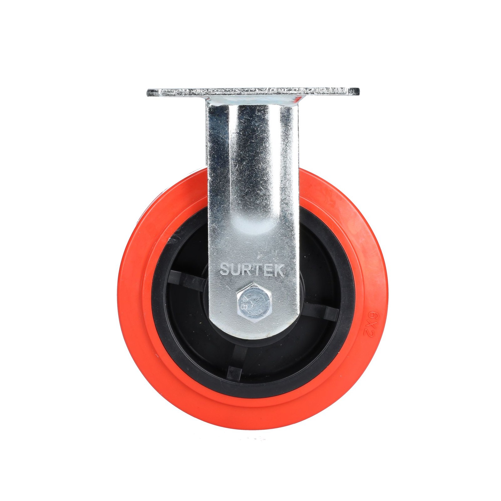 Rodaja de poliuretano rojo fija 6" Surtek - Imagen 3