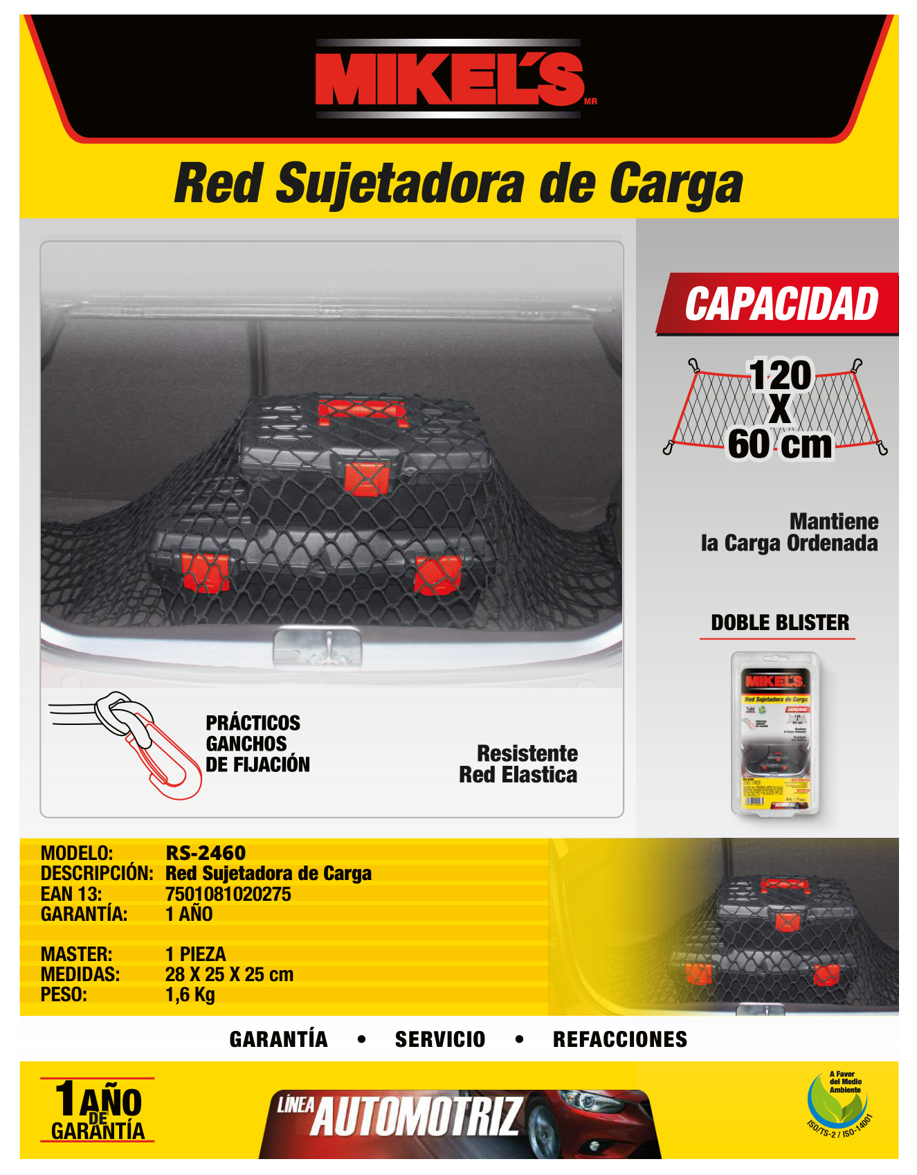 MIKELS RS-2460 Red sujetadora de carga (60 X 120 cms) - Imagen 2