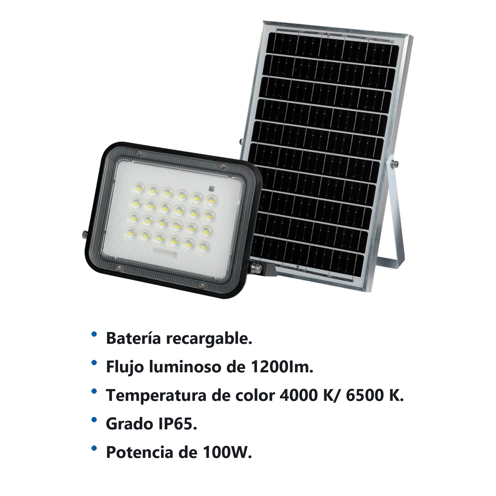 Reflector de LED SMD solar 100 W de 1400 lm Foy - Imagen 2