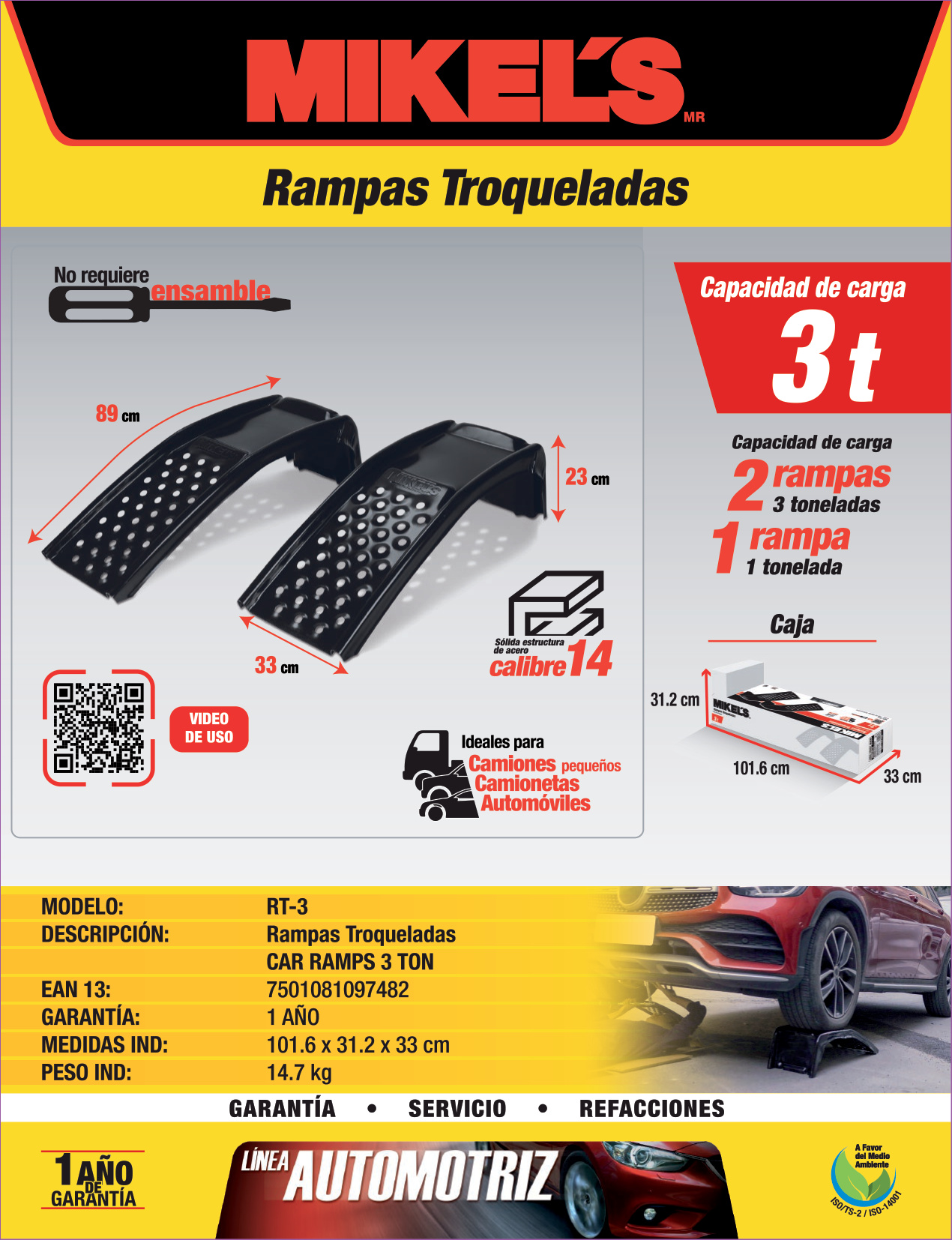 MIKELS RT-3 Rampas troqueladas 3 ton (1 par) - Imagen 4