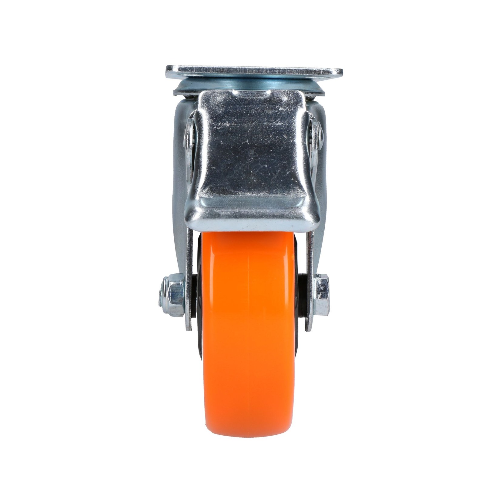 Rodaja de PVC naranja giratoria con freno 4" Surtek - Imagen 2