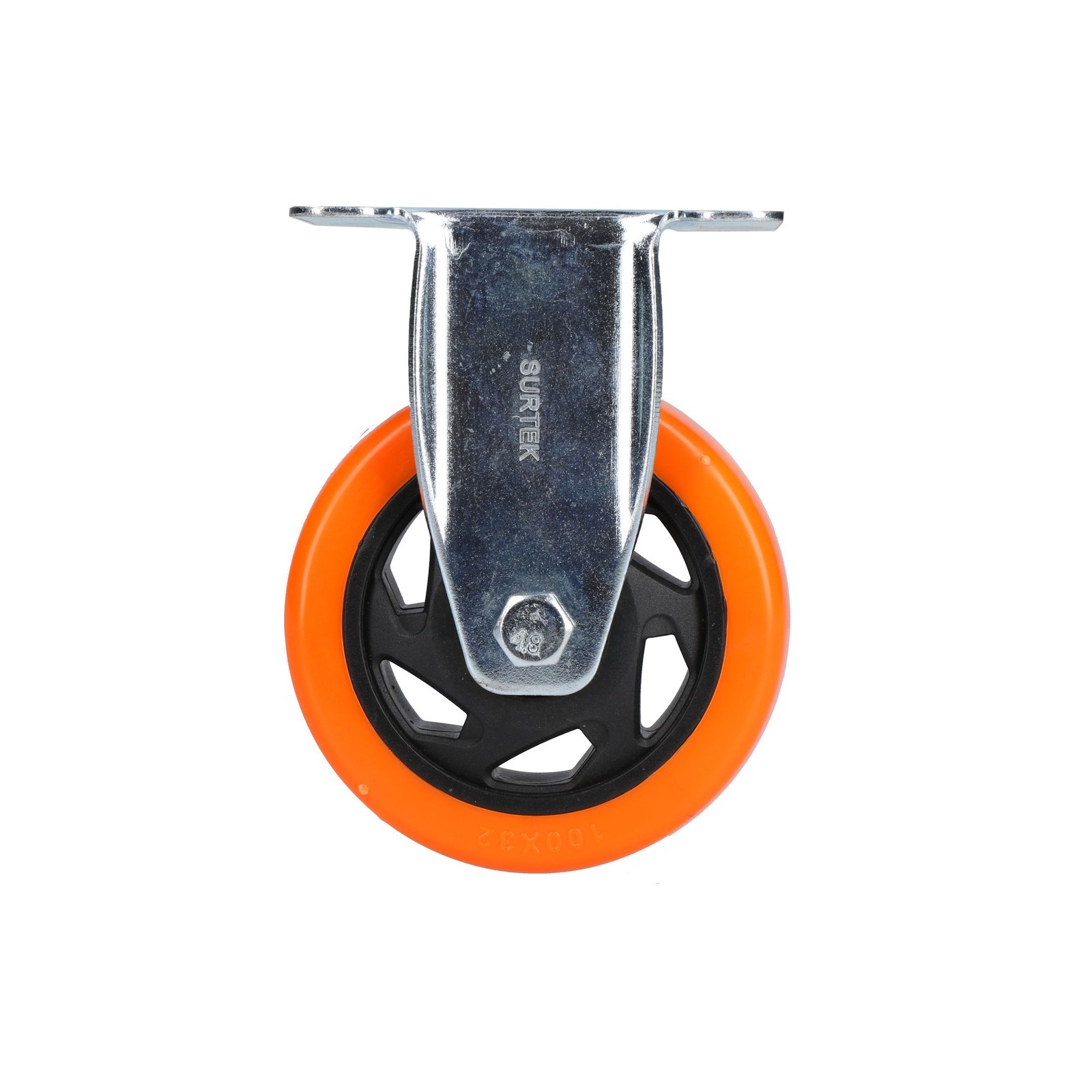 Rodaja de PVC naranja fija 4" Surtek - Imagen 3